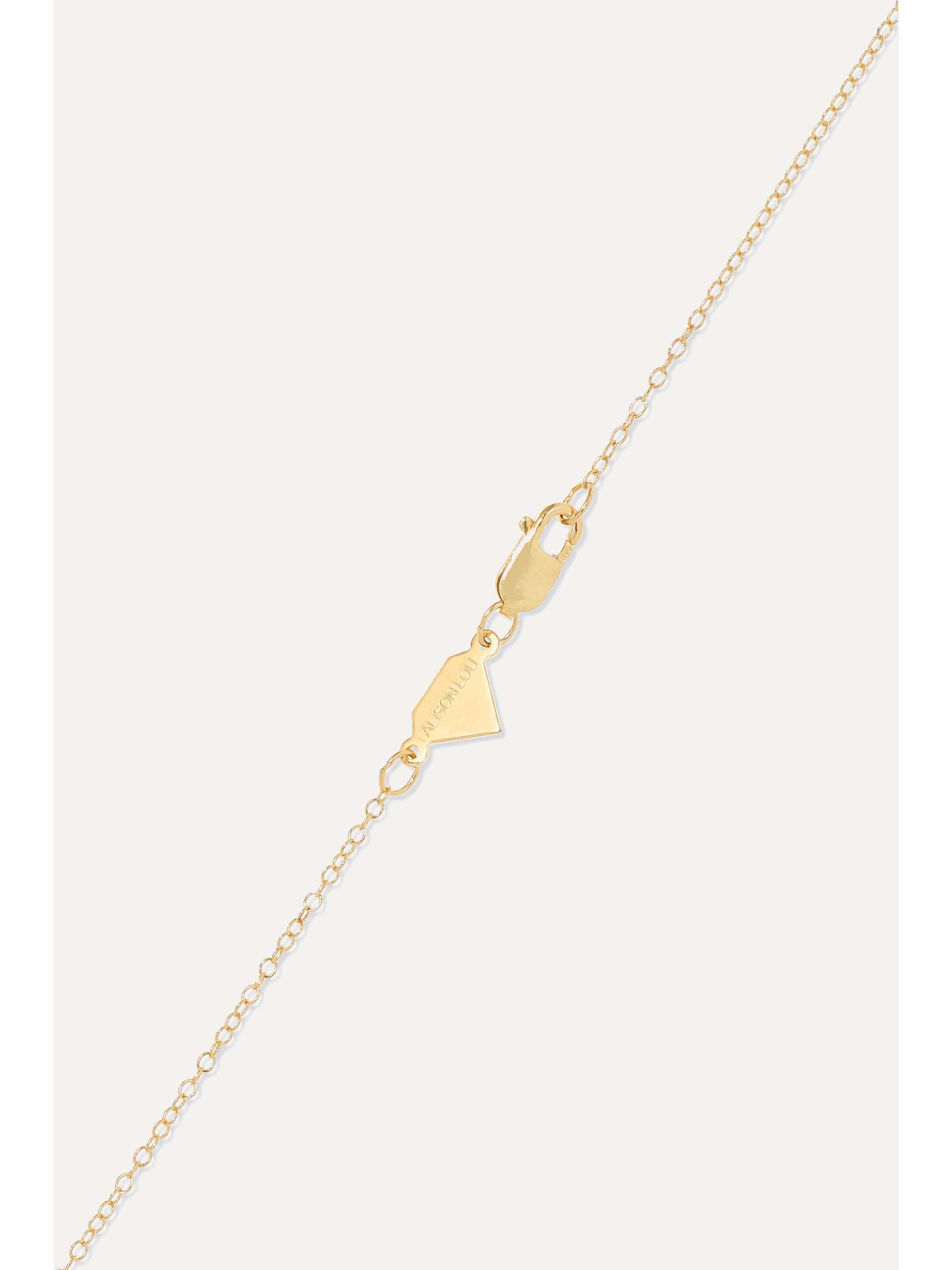 ALISON LOU Mini Mrs. 14-karat gold diamond necklace