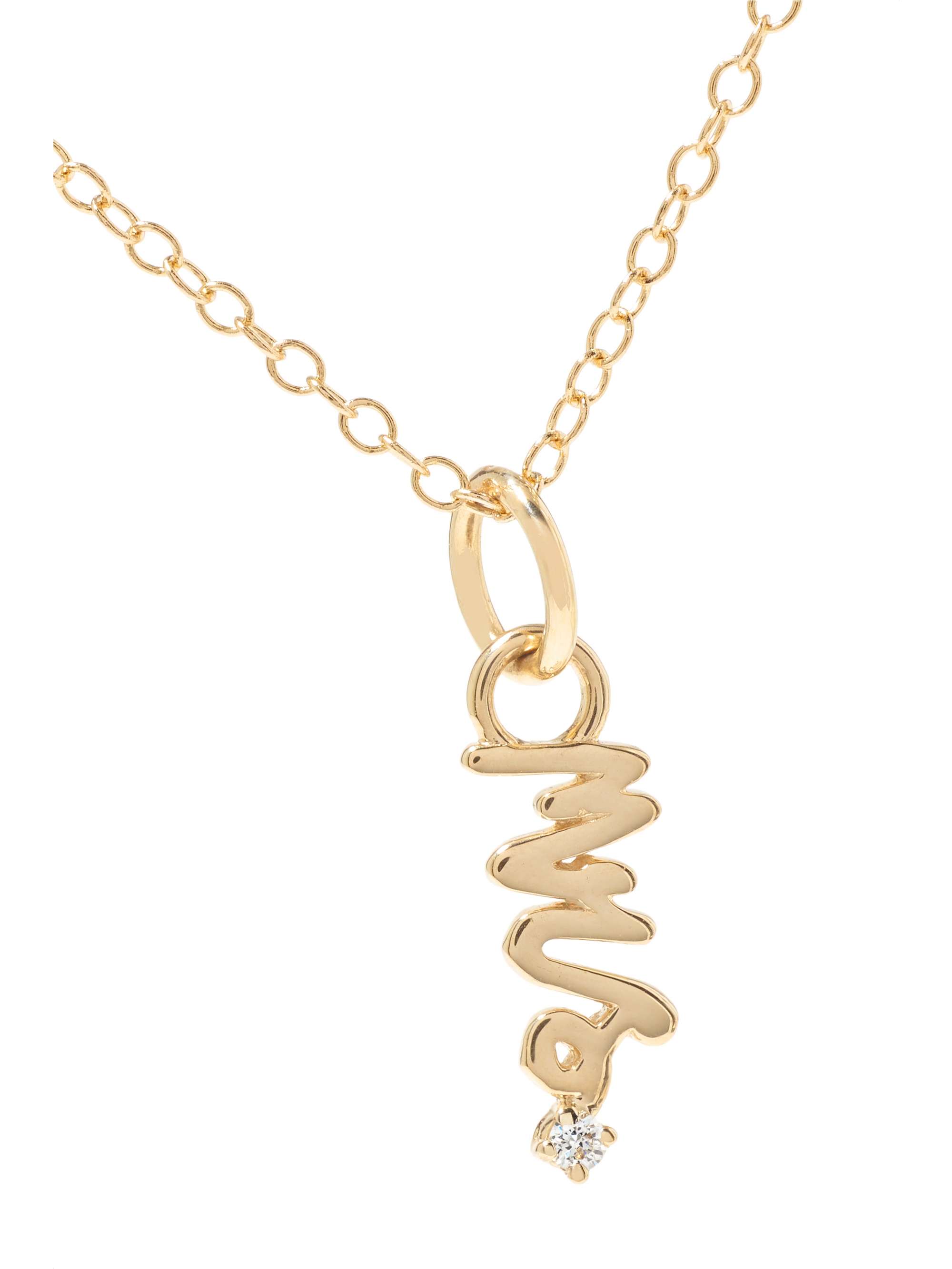 ALISON LOU Mini Mrs. 14-karat gold diamond necklace