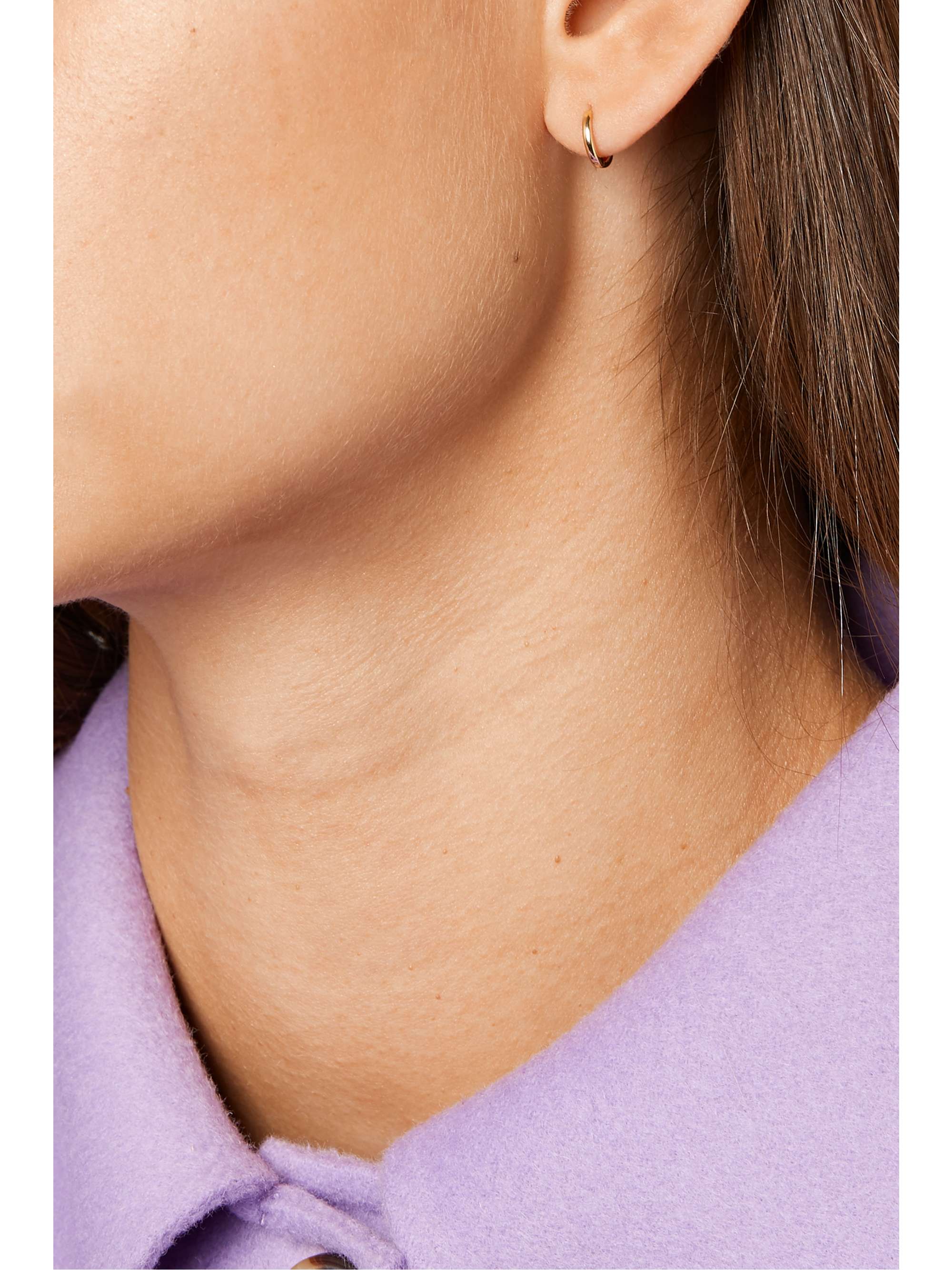 ALISON LOU Mini Lip Huggy 14-karat gold and enamel earring