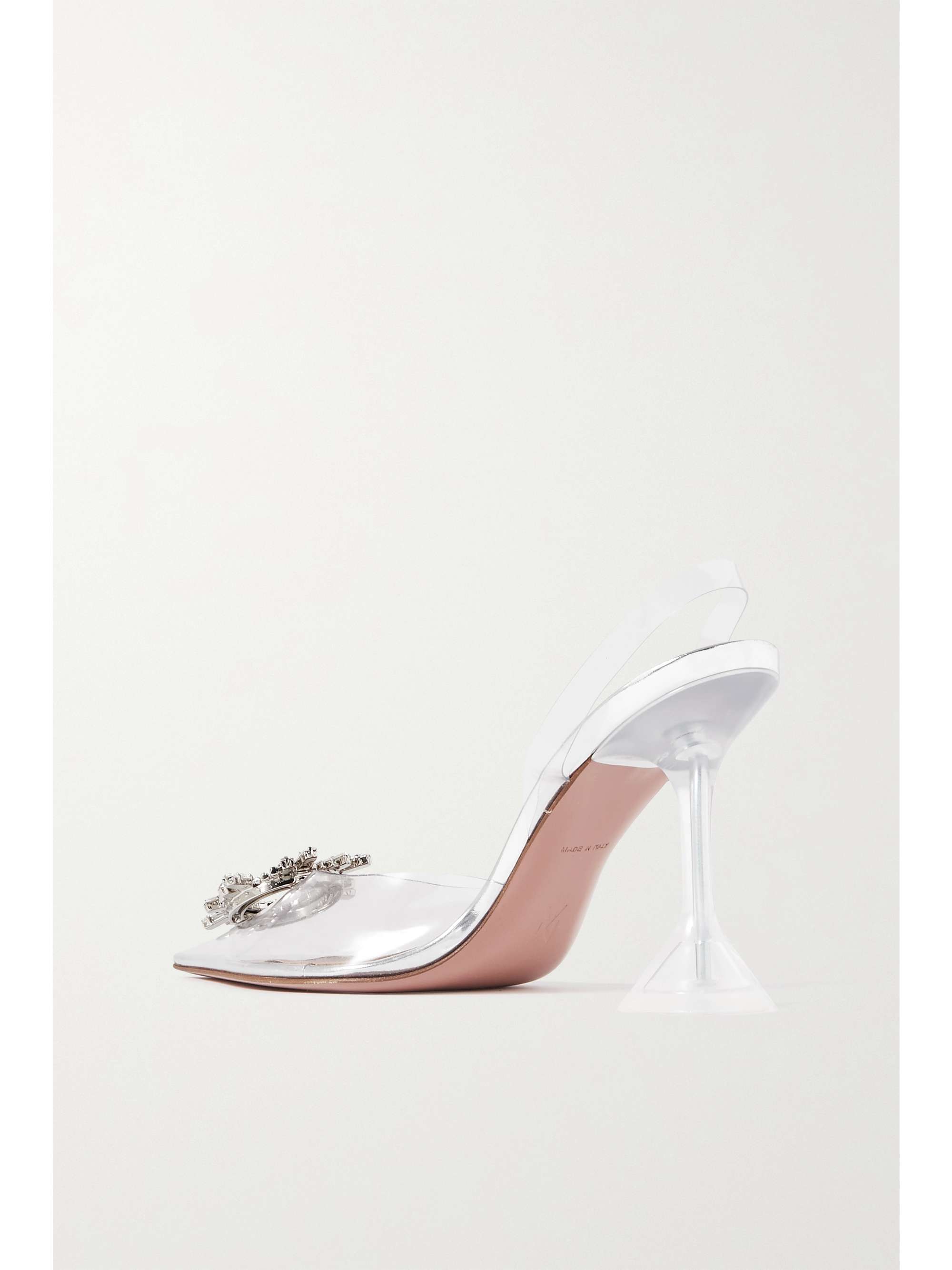 AMINA MUADDI Begum crystal-embellished PVC slingback pumps | NET-A-PORTER