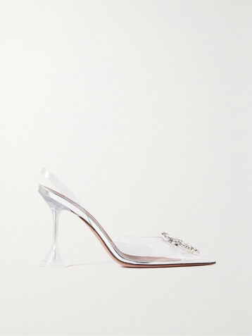 AMINA MUADDI Begum crystal-embellished PVC slingback pumps