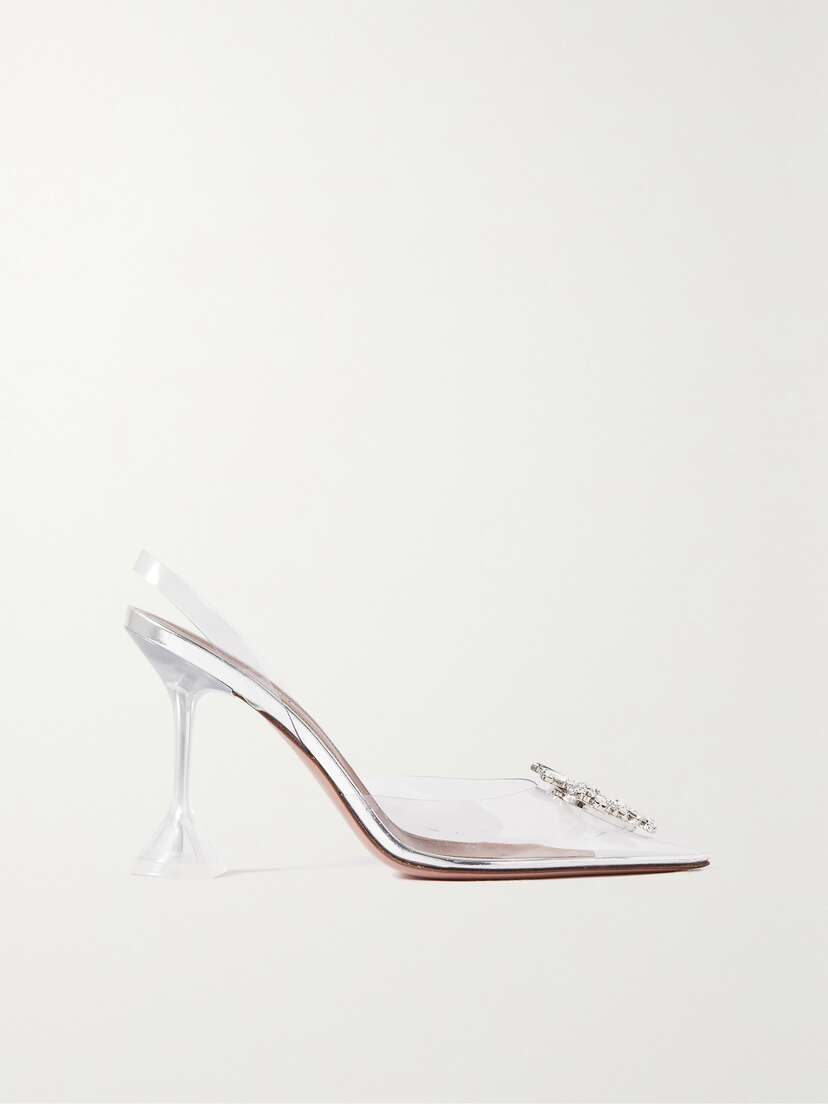 Amina Muaddi Begum Crystal-embellished Pvc Slingback Pumps