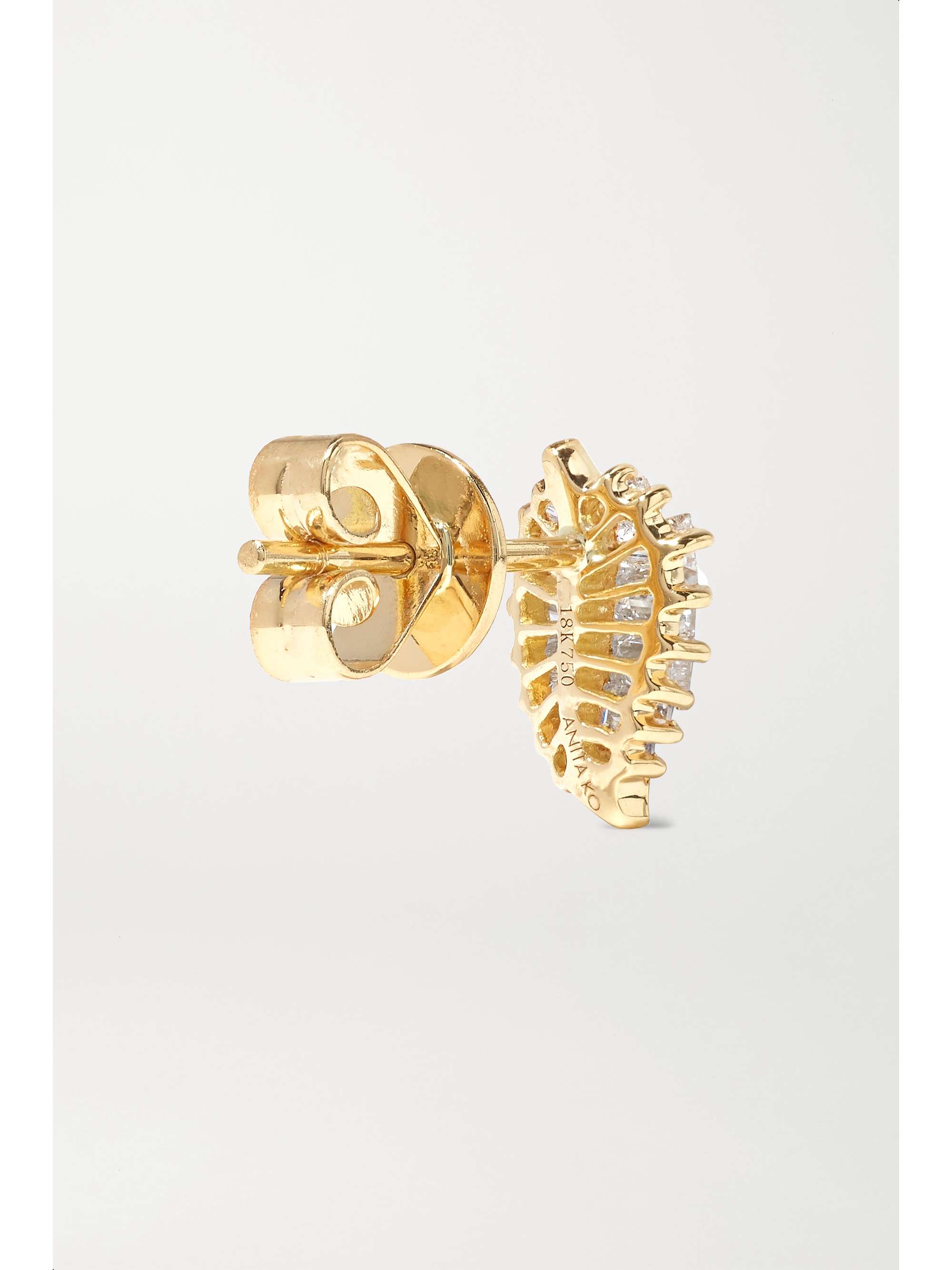 ANITA KO Small 18-karat gold diamond earrings