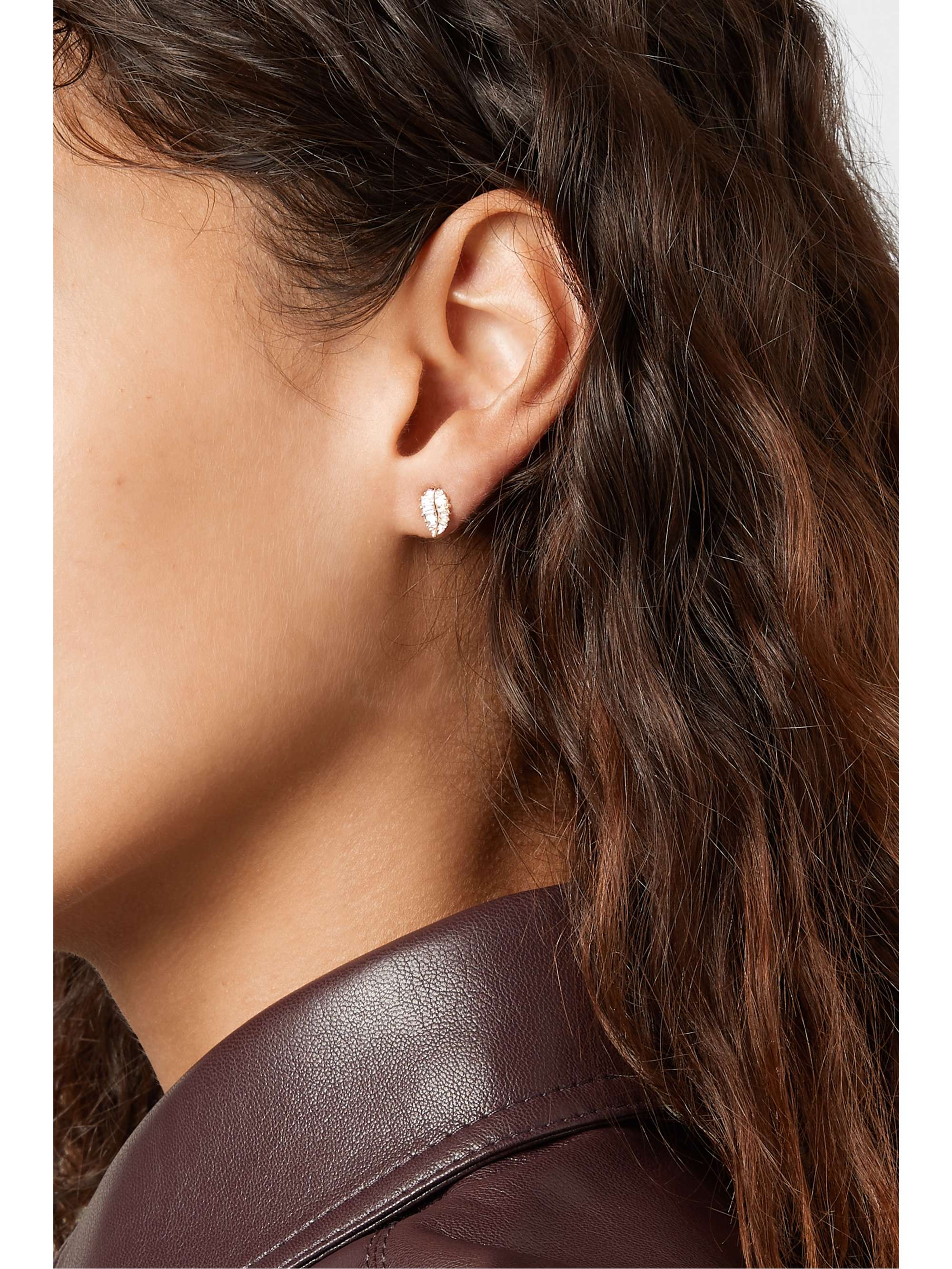 ANITA KO Small 18-karat gold diamond earrings