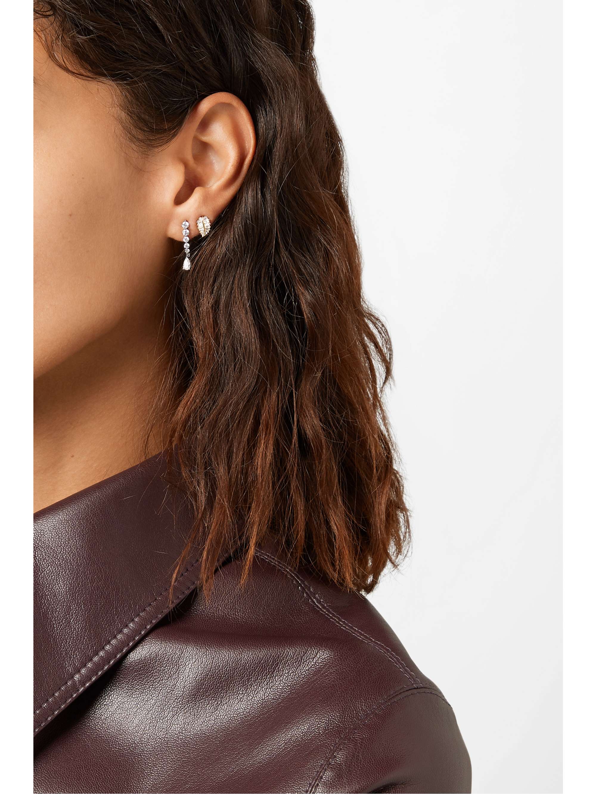 ANITA KO Small 18-karat gold diamond earrings