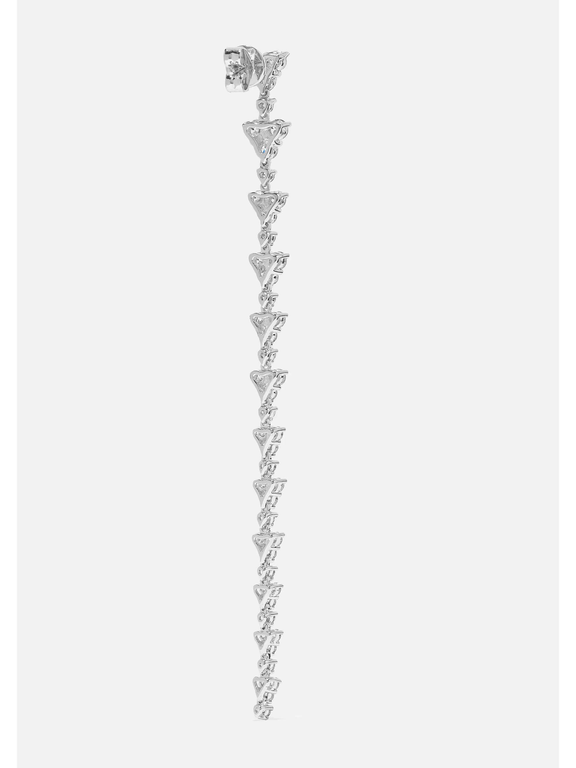 ANITA KO Triangle Eternity 18-karat white gold diamond earrings