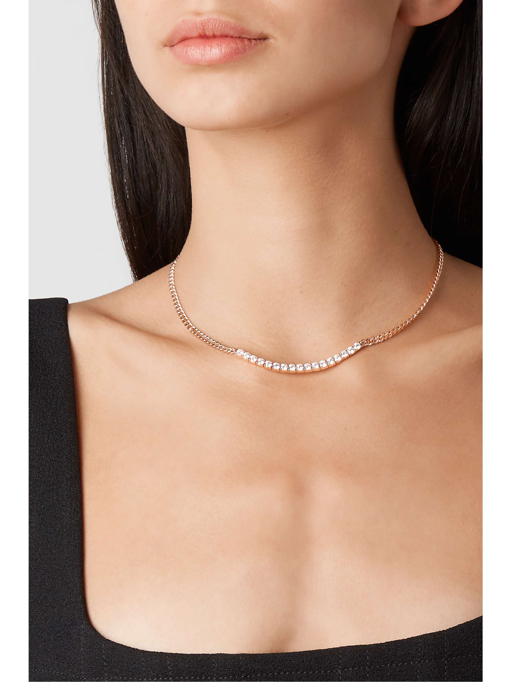 ANITA KO 18-karat rose gold diamond necklace