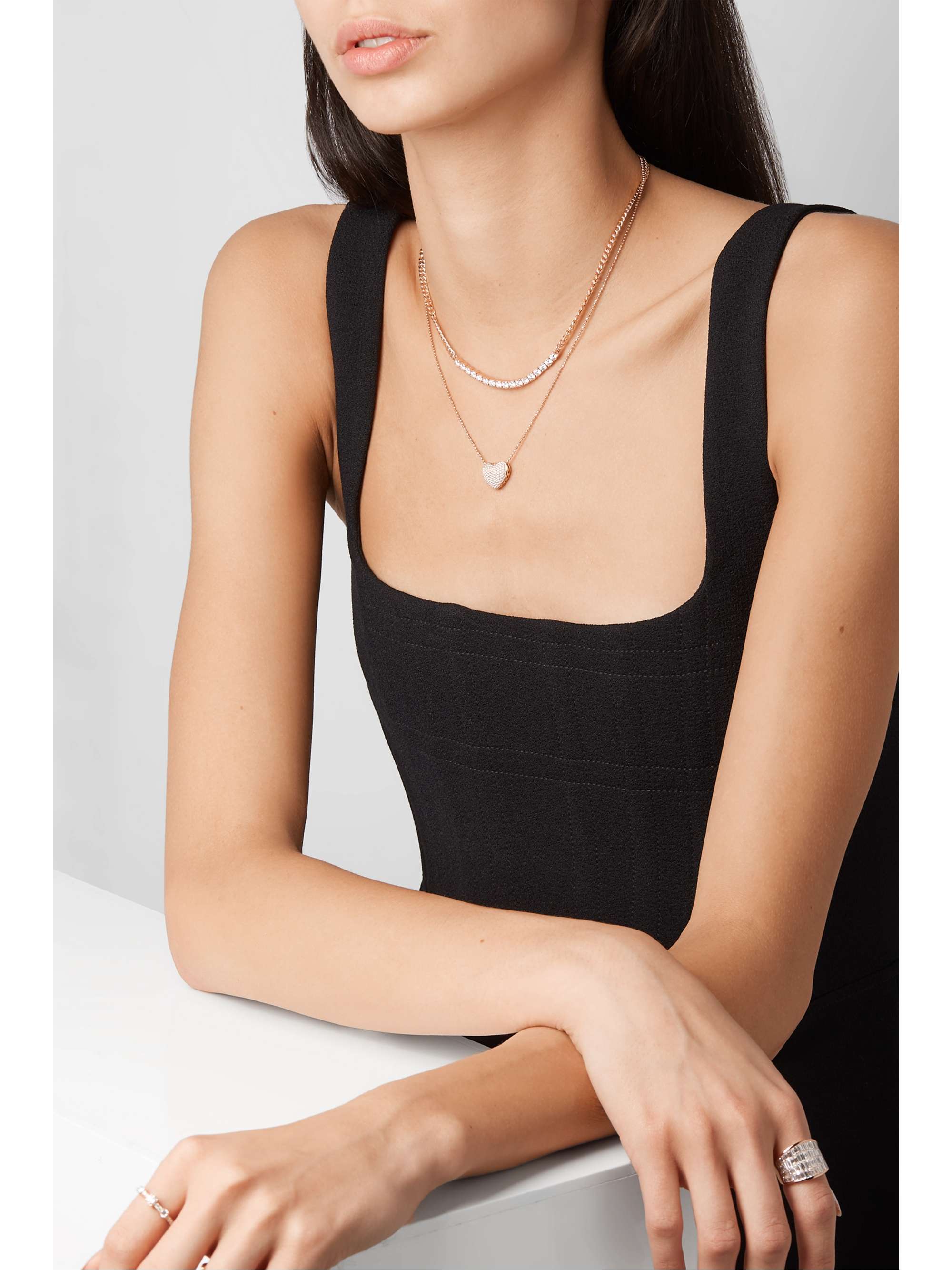 ANITA KO 18-karat rose gold diamond necklace