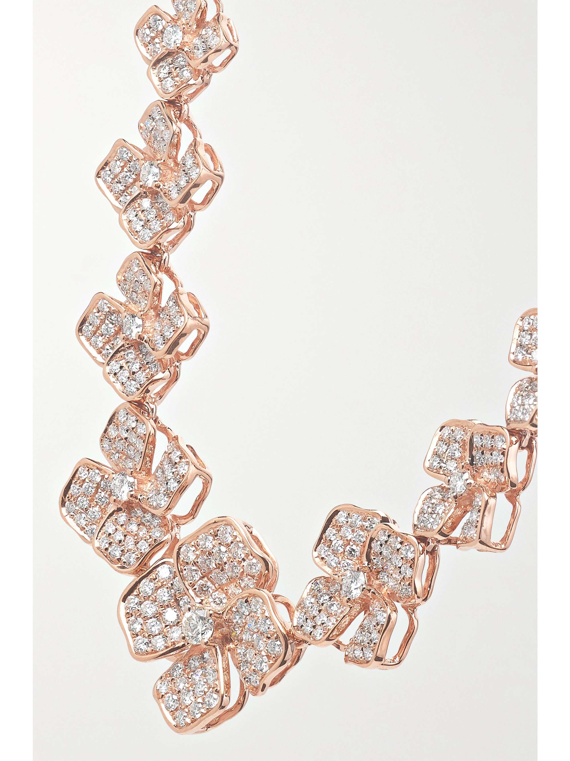 ANITA KO Flower Eternity 18-karat rose gold diamond necklace