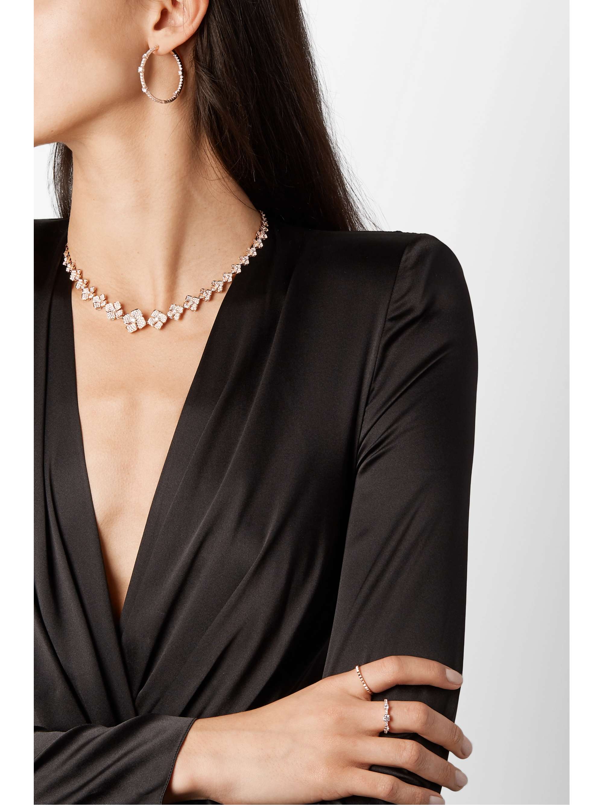 ANITA KO Flower Eternity 18-karat rose gold diamond necklace