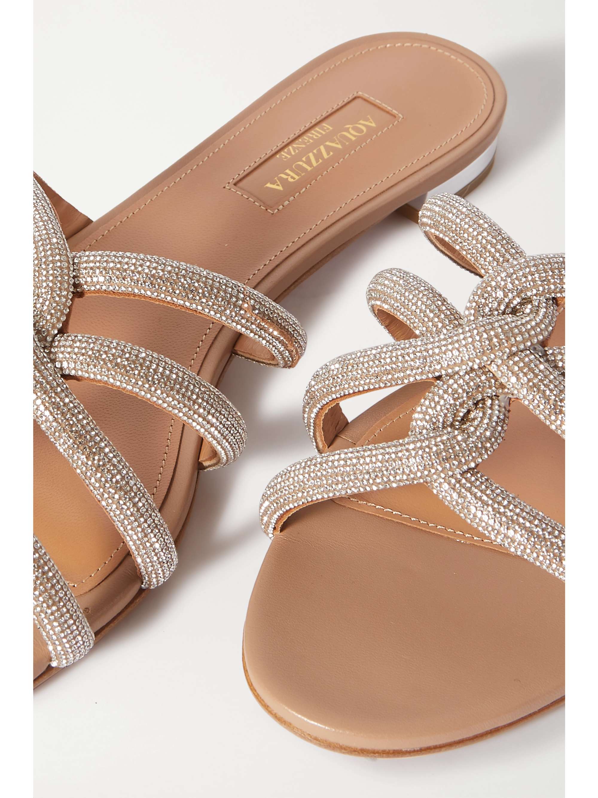 ines embellished leather slides