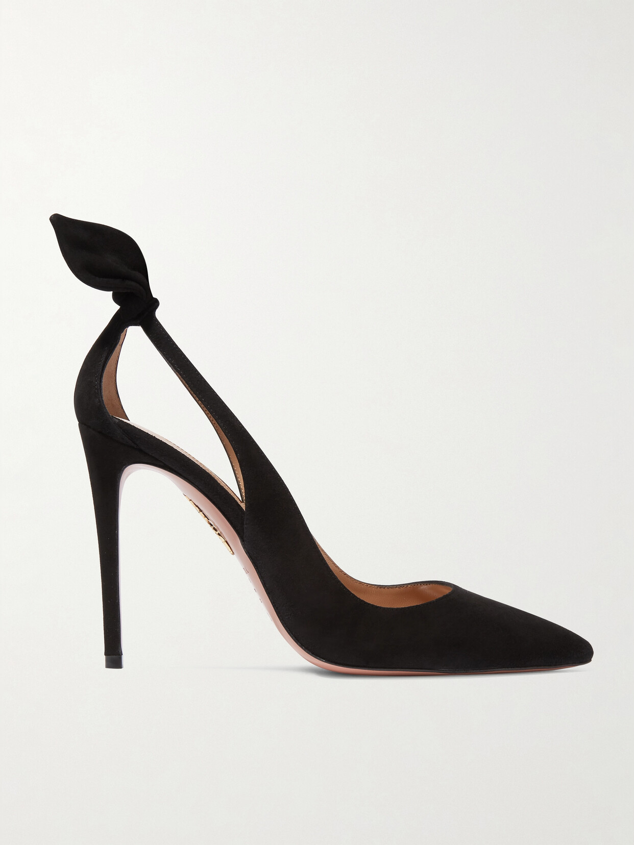 AQUAZZURA BOW TIE 105 SUEDE PUMPS
