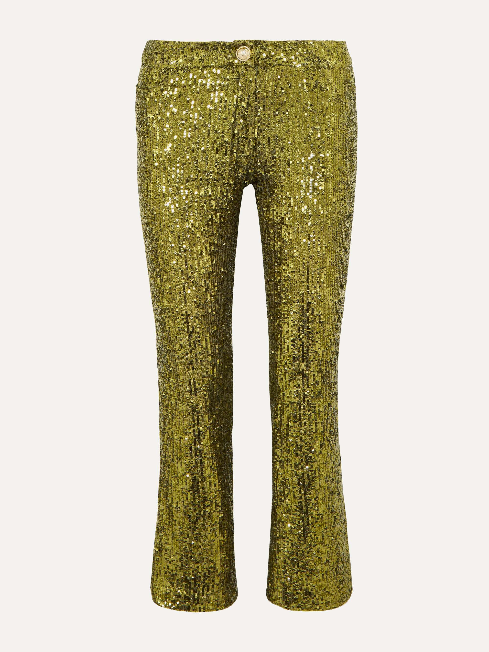gold stretch pants