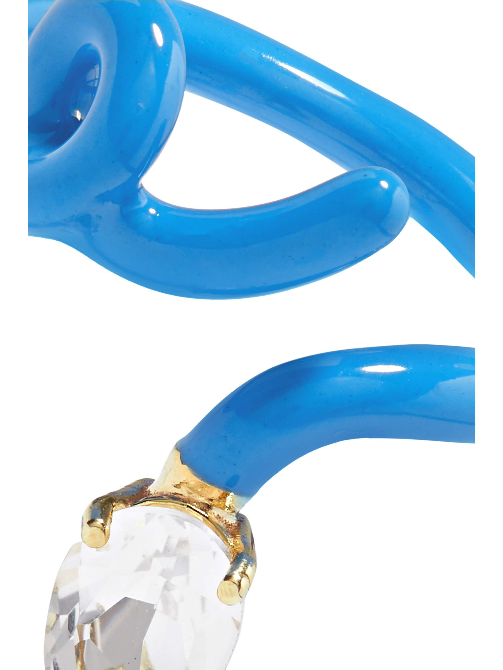 BEA BONGIASCA Baby Vine Tendril enamel, gold and crystal ring