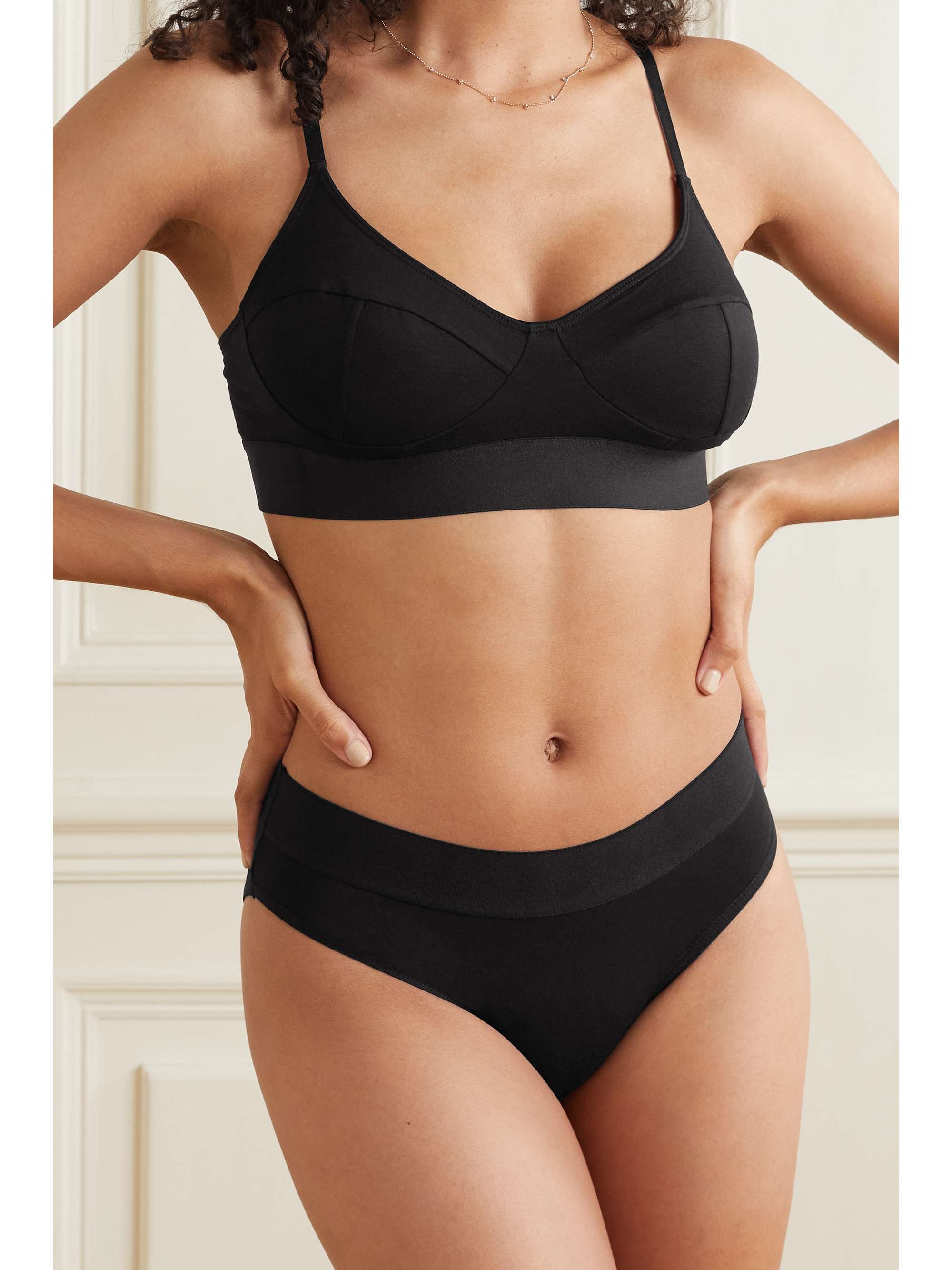 BASERANGE + NET SUSTAIN Set of two stretch-bamboo soft-cup bra
