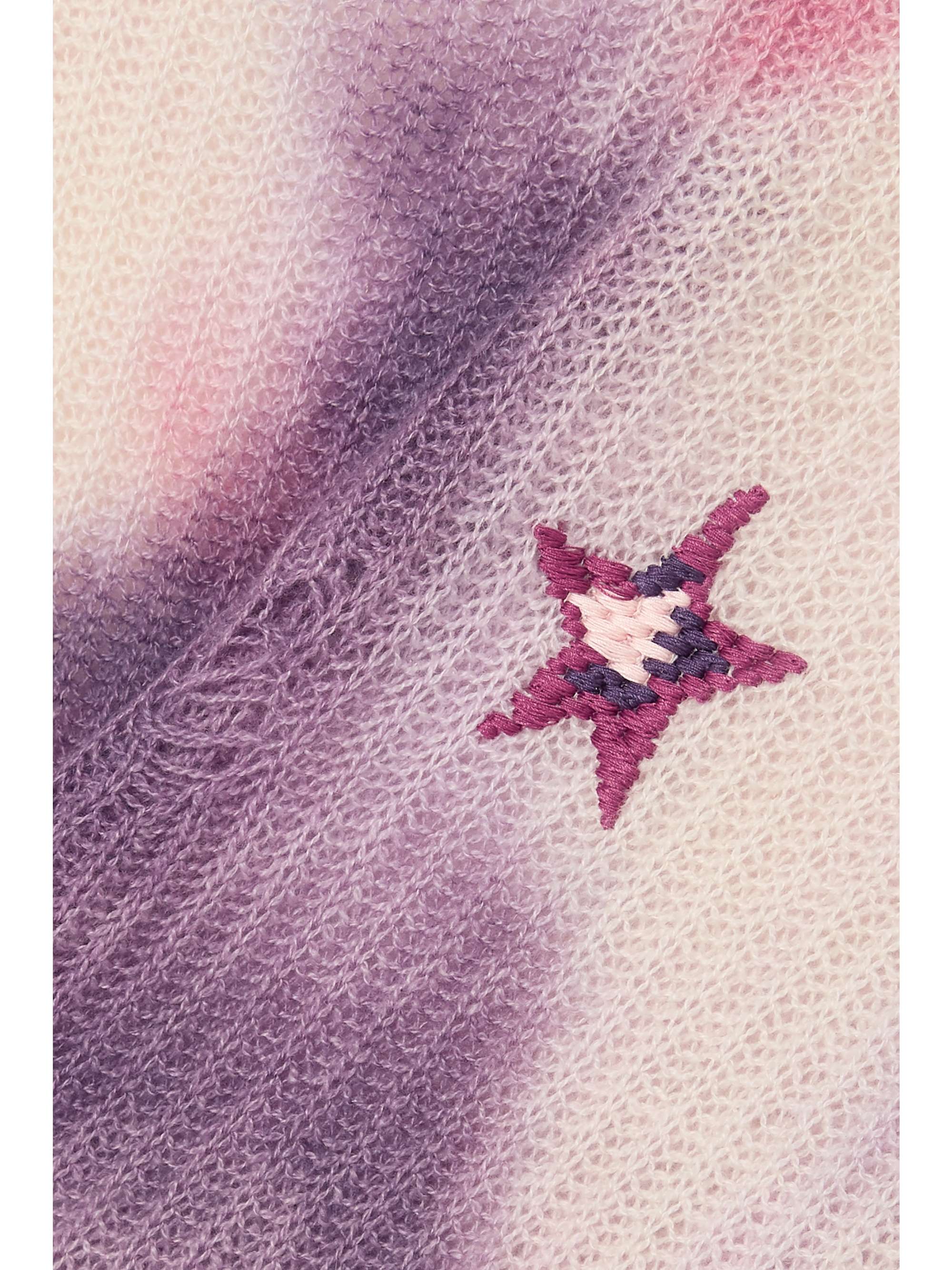 AMIRI Distressed embroidered tie-dyed cashmere sweater