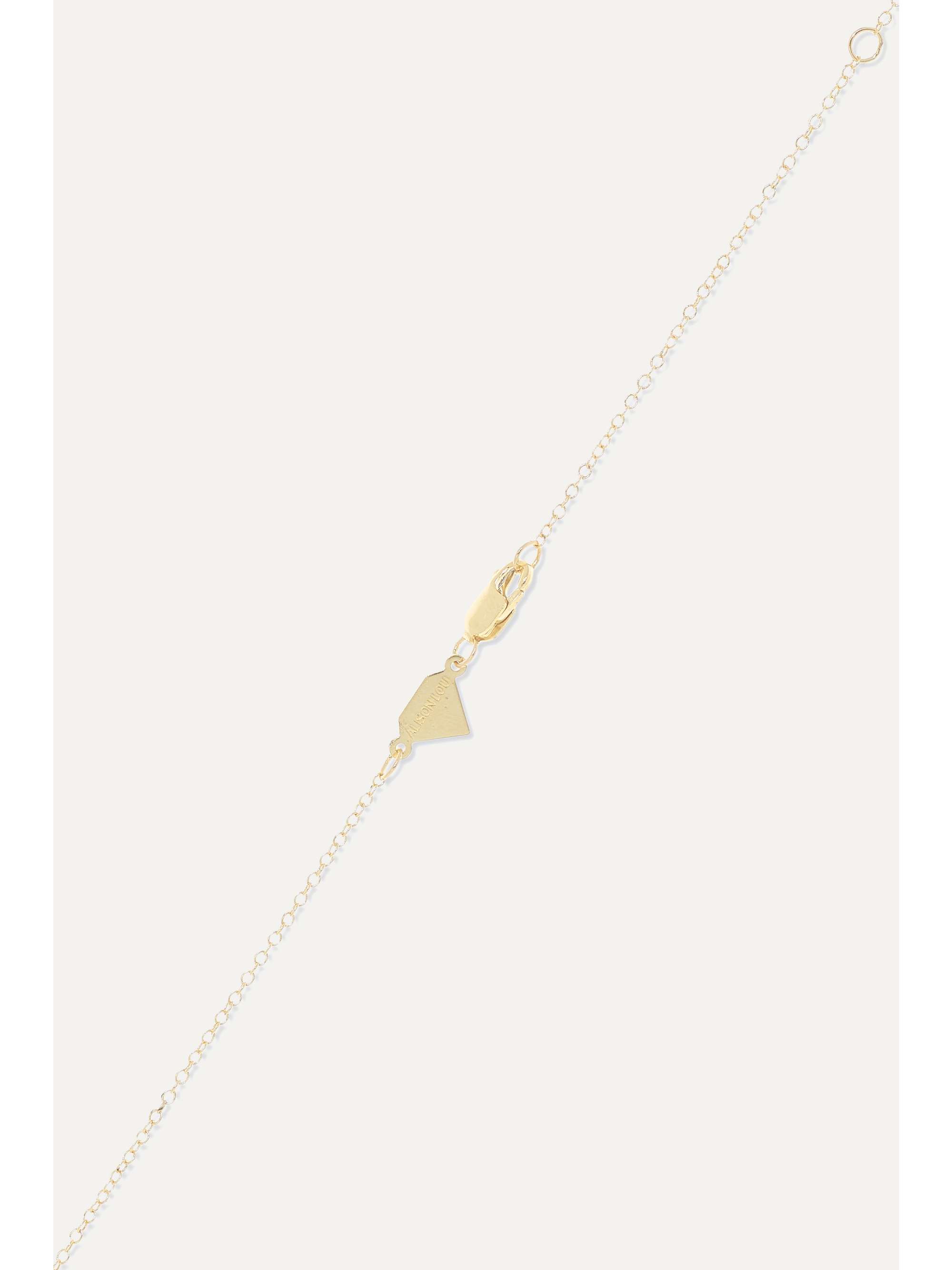 ALISON LOU Puffy Heart 14-karat gold and enamel necklace