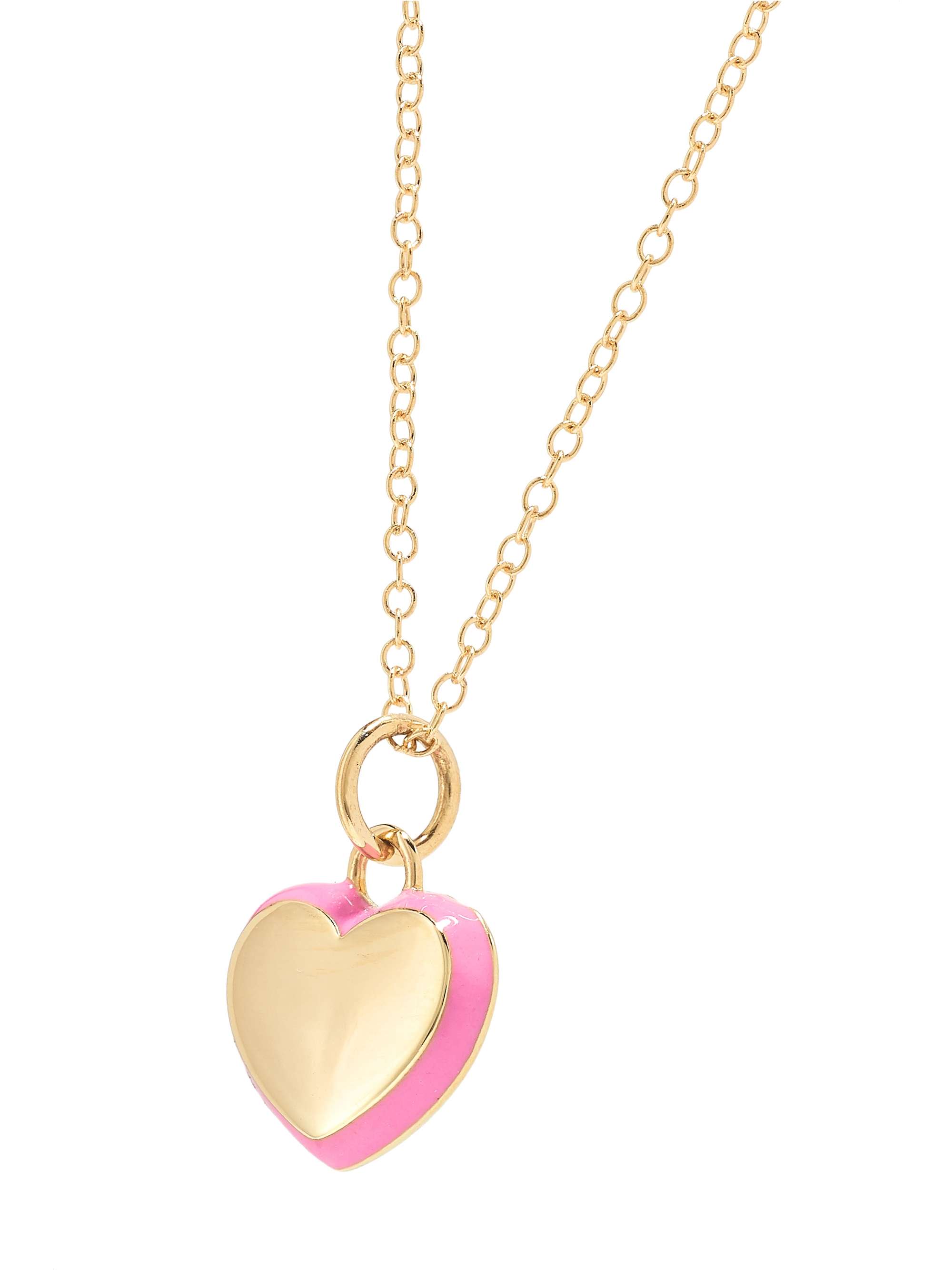ALISON LOU Puffy Heart 14-karat gold and enamel necklace