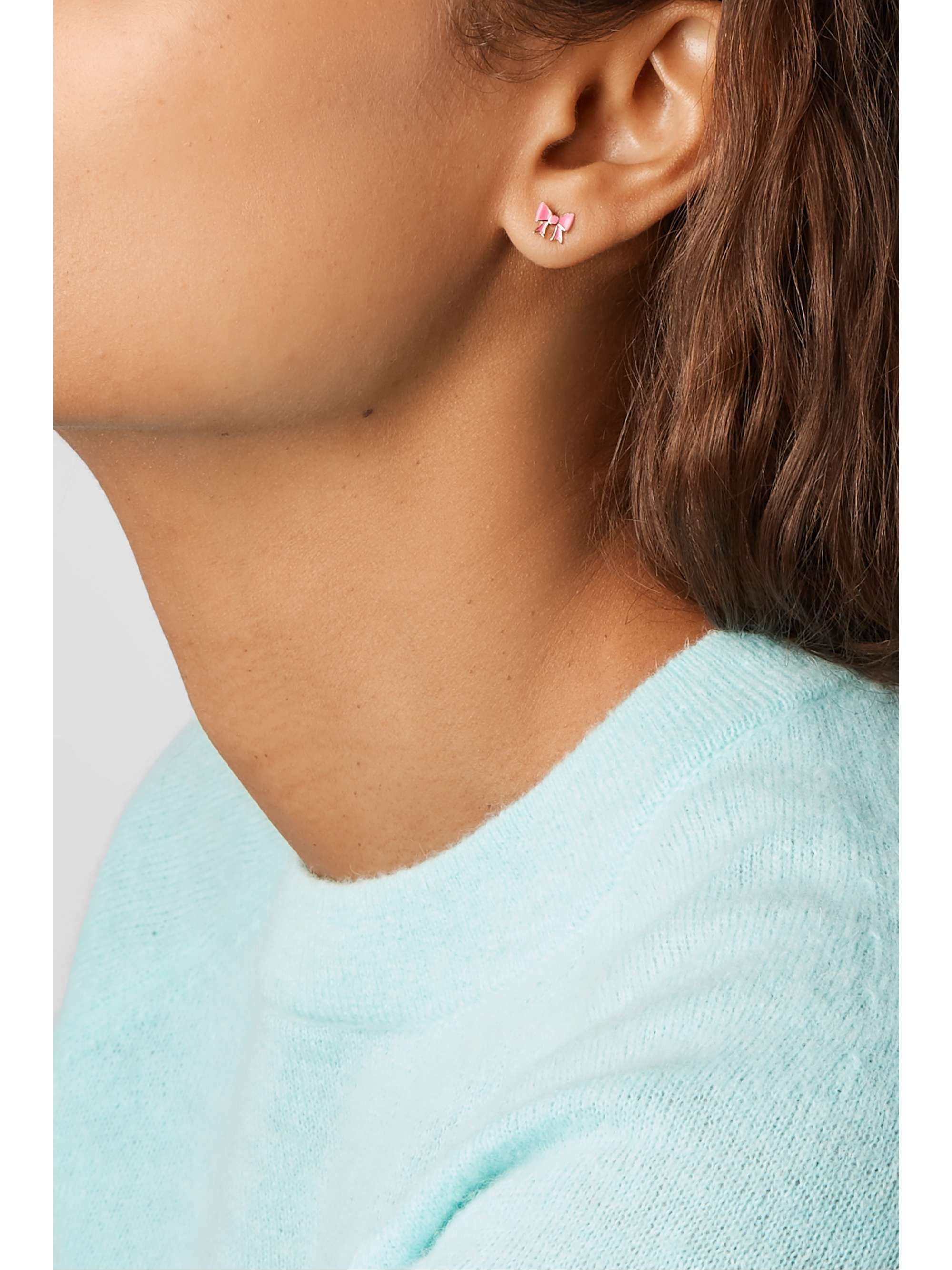 ALISON LOU Bow 14-karat gold and enamel earring