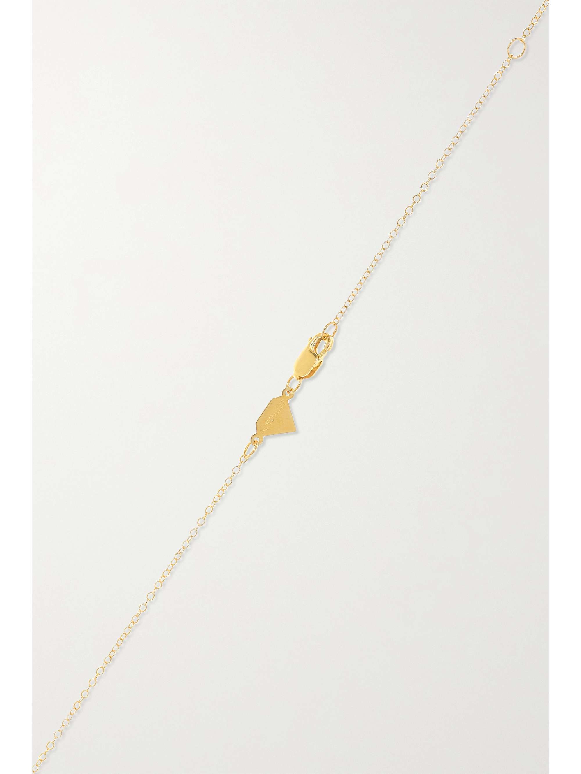 ALISON LOU Amour 14-karat gold, diamond and enamel necklace