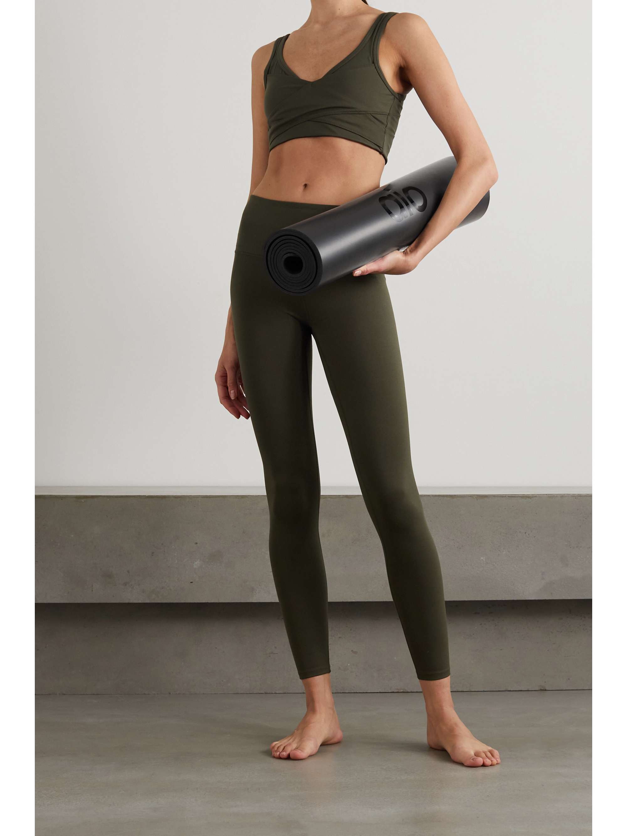 ALO YOGA Airbrush new metallic stretch leggings size large