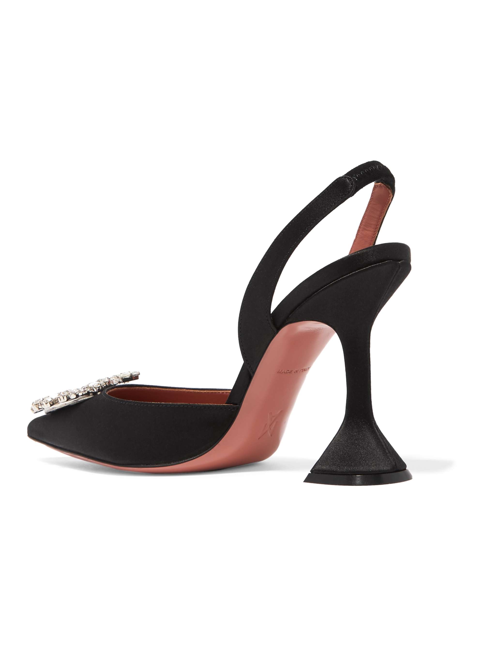 AMINA MUADDI Begum crystal-embellished satin slingback pumps