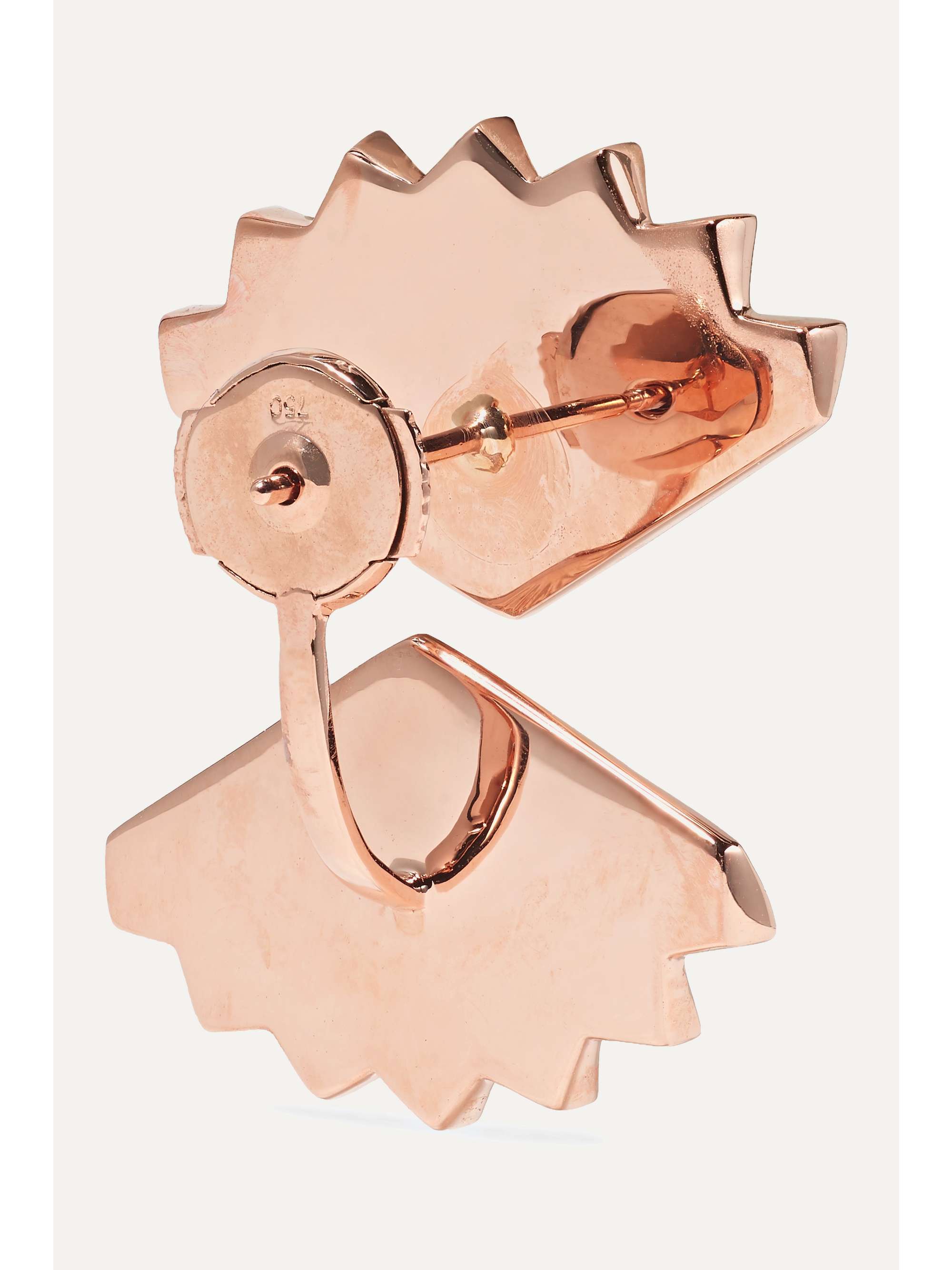 ANITA KO Double Fan 18-karat rose gold diamond earrings