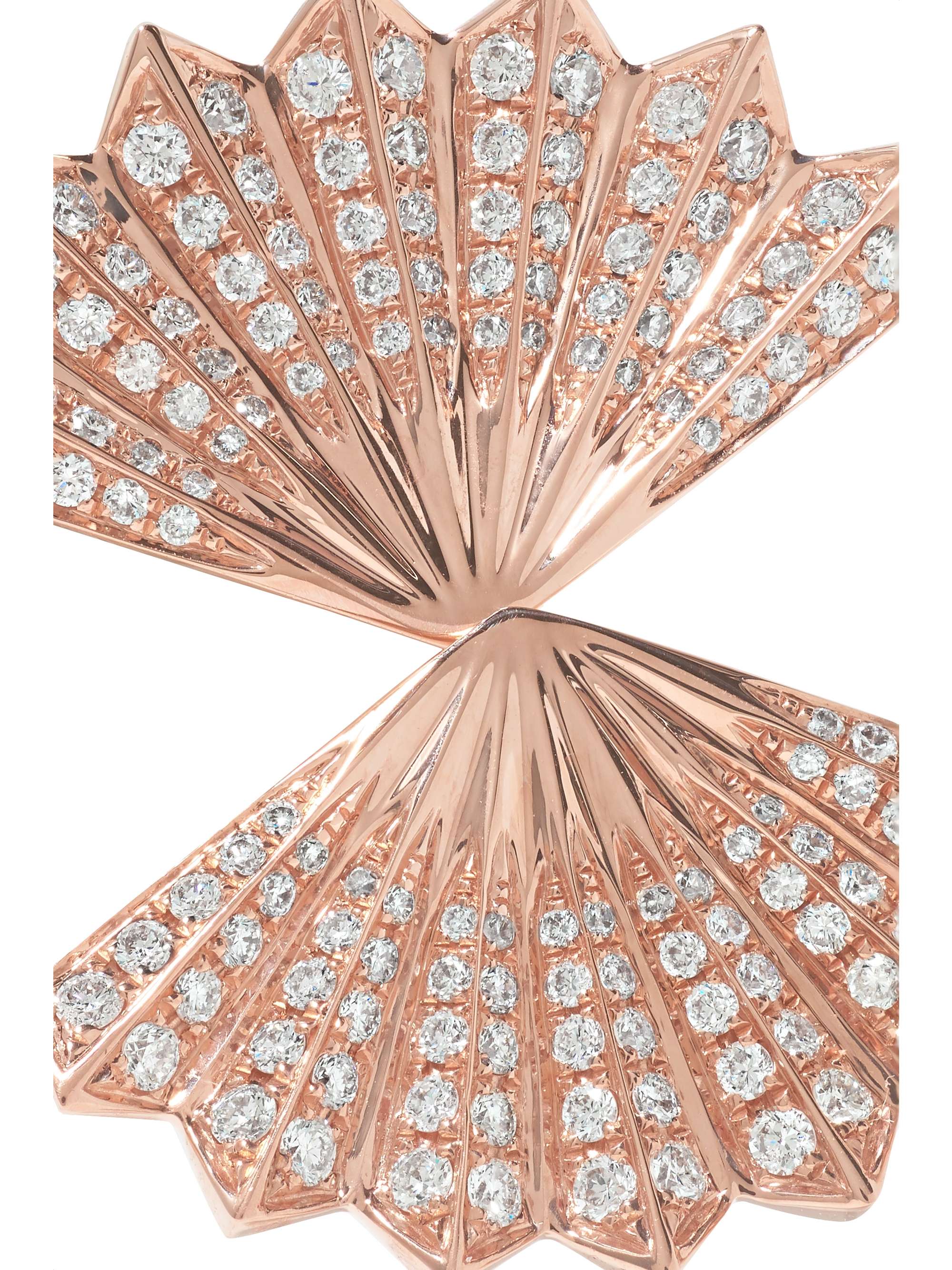 ANITA KO Double Fan 18-karat rose gold diamond earrings