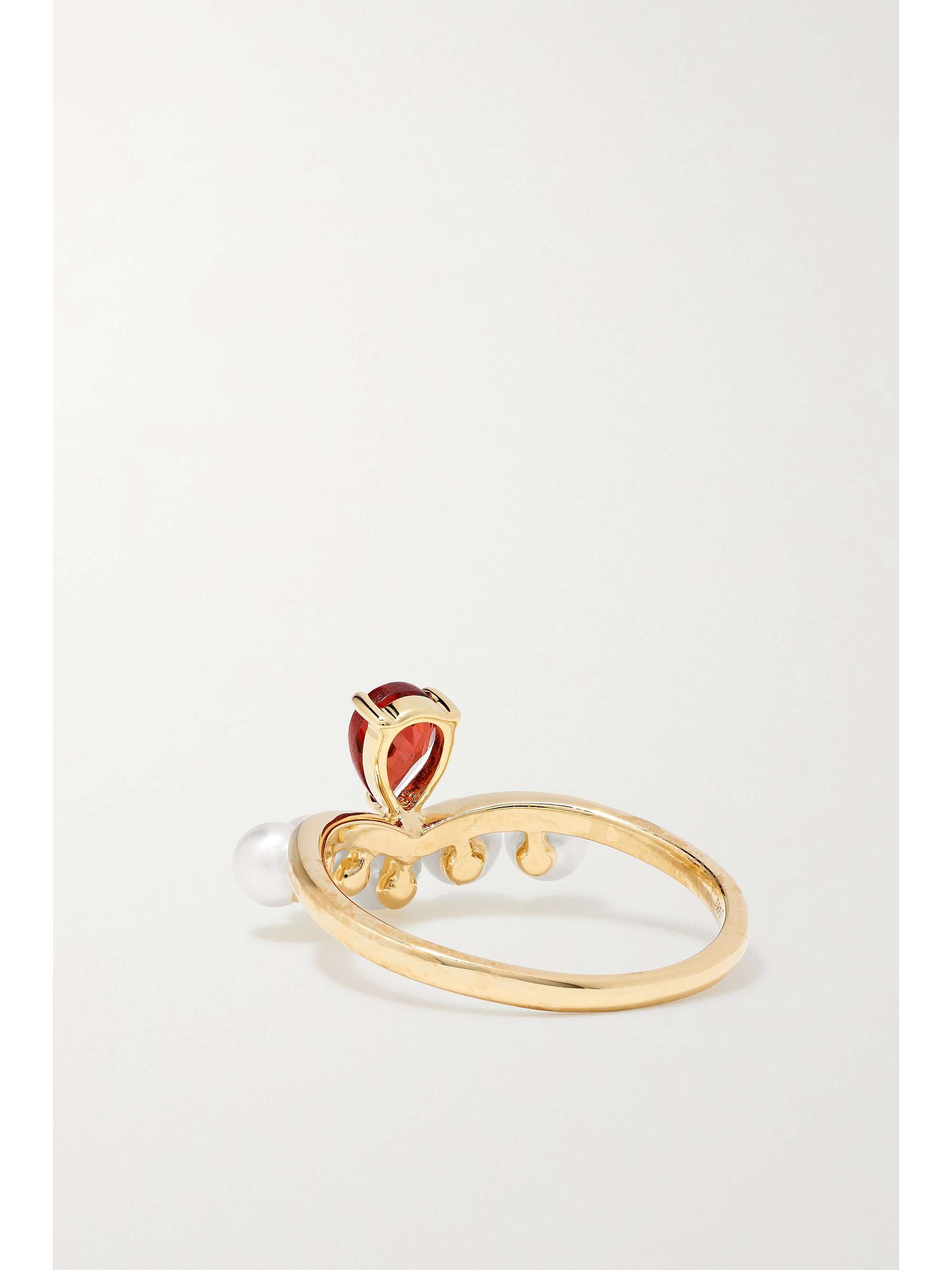 ANISSA KERMICHE Age of Innocence 14-karat gold, pearl and garnet ring