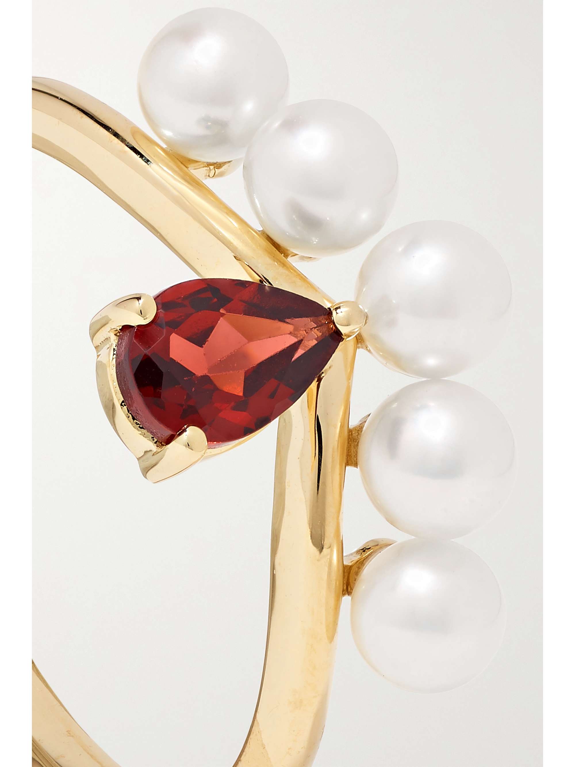 ANISSA KERMICHE Age of Innocence 14-karat gold, pearl and garnet ring