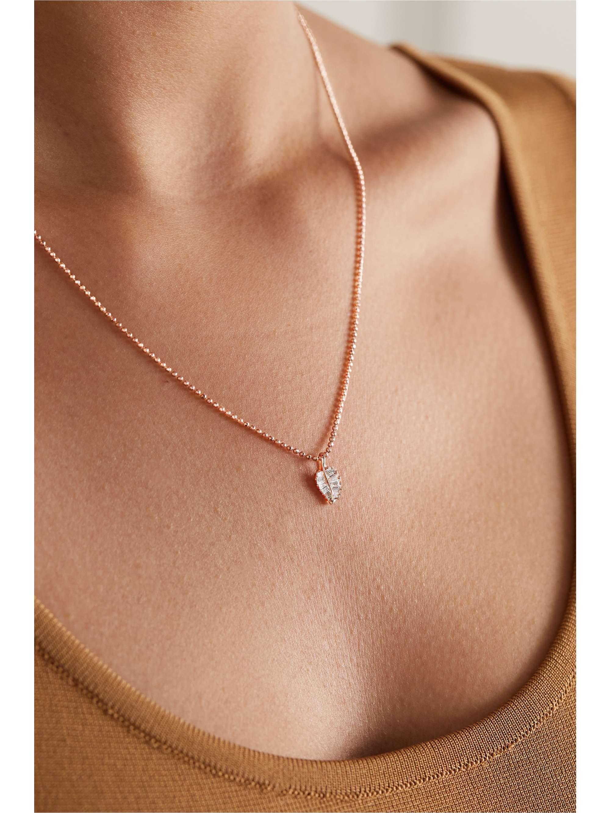 ANITA KO 18-karat rose gold diamond necklace