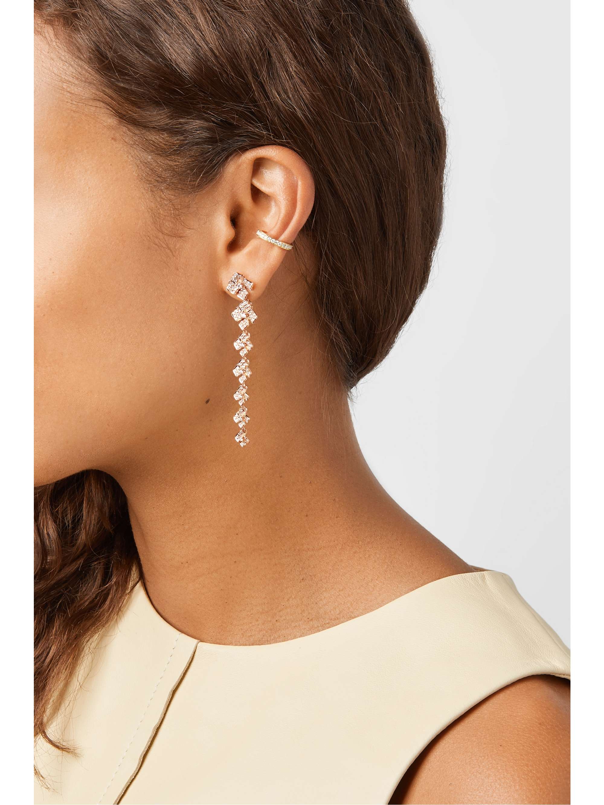 ANITA KO 18-karat rose gold diamond earrings