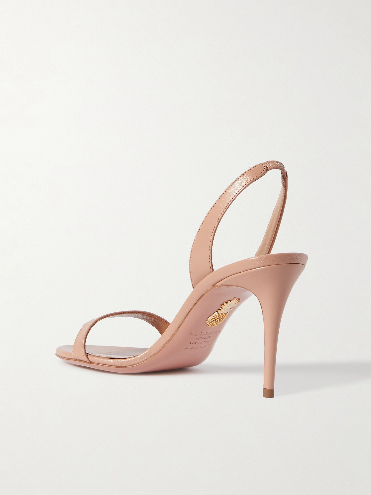 Shop Aquazzura So Nude 85 Leather Slingback Sandals In Neutrals