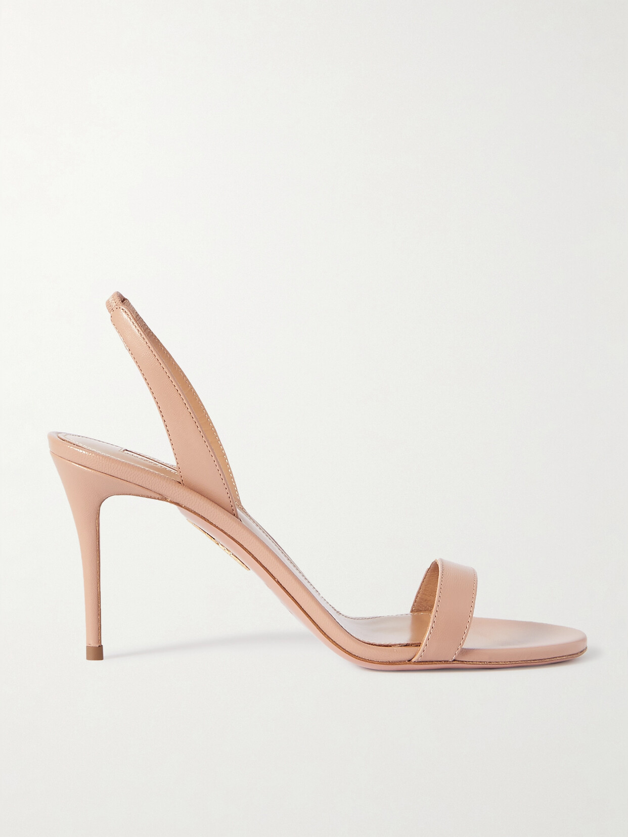 Shop Aquazzura So Nude 85 Leather Slingback Sandals In Neutrals