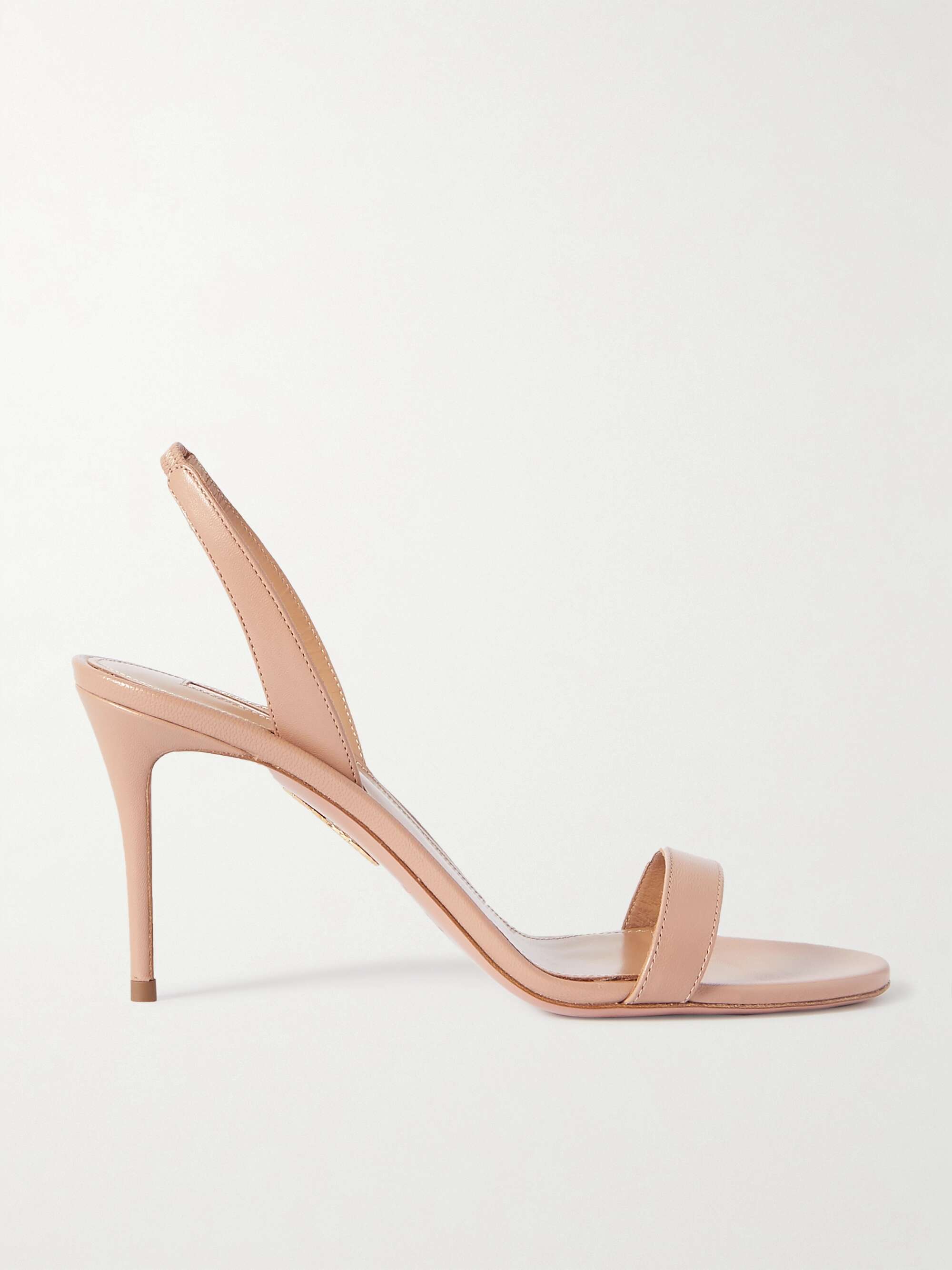 AQUAZZURA So Nude 85 leather slingback sandals | NET-A-PORTER