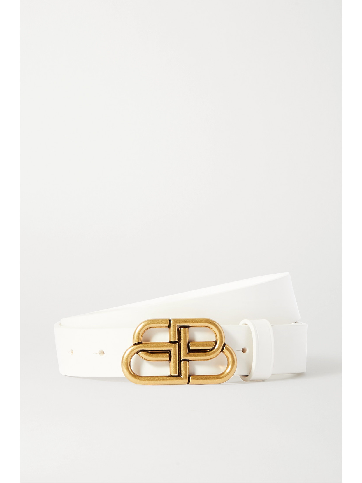 Balenciaga Bb Croc-effect Leather Belt In White | ModeSens