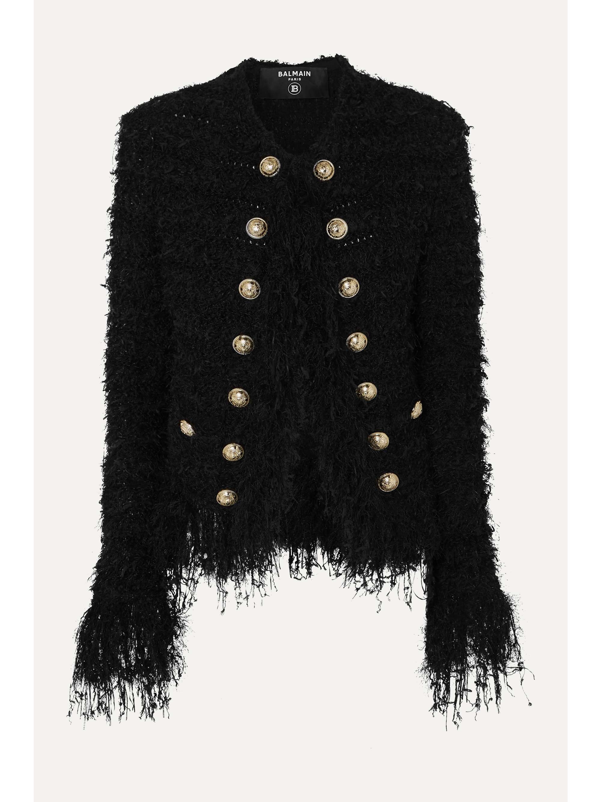 balmain jacket tweed