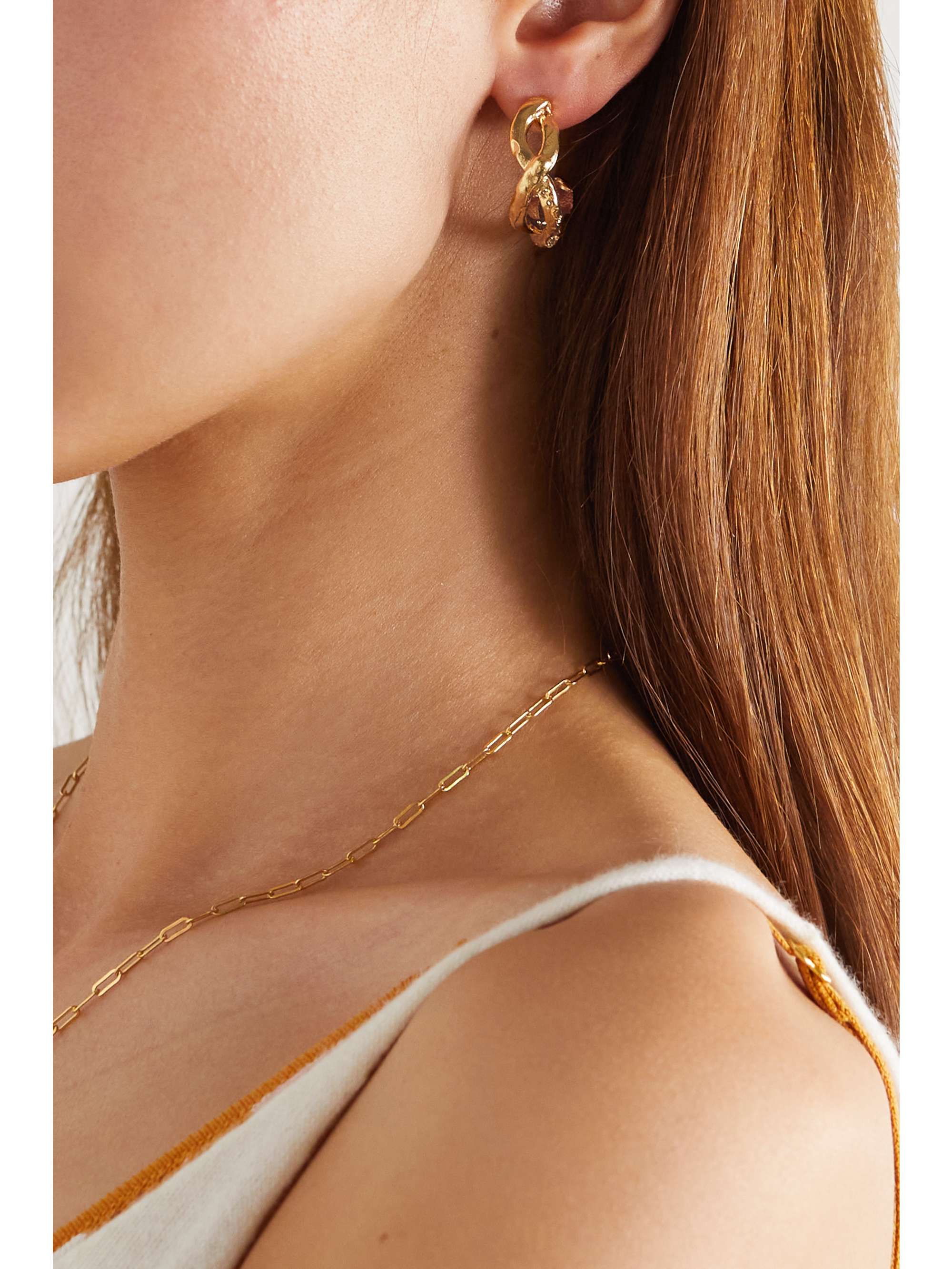 ALIGHIERI The Orbit Of The Writer gold-plated hoop earrings