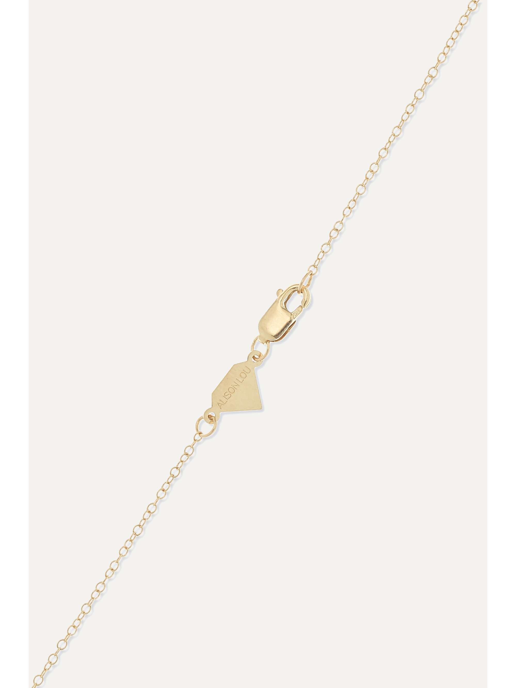 ALISON LOU Evil Eye 14-karat gold, diamond and enamel necklace
