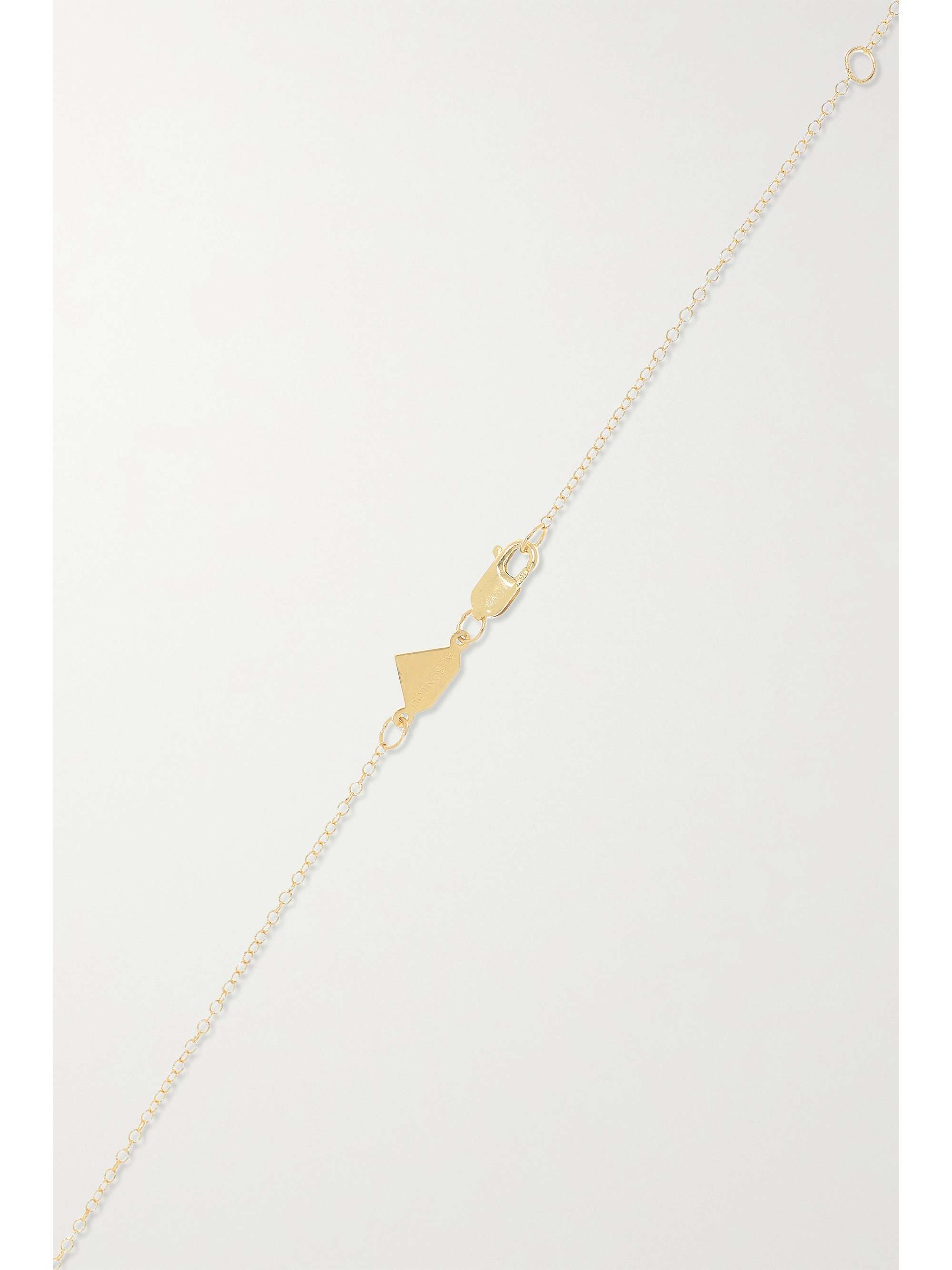 ALISON LOU Mine 14-karat gold, enamel and diamond necklace
