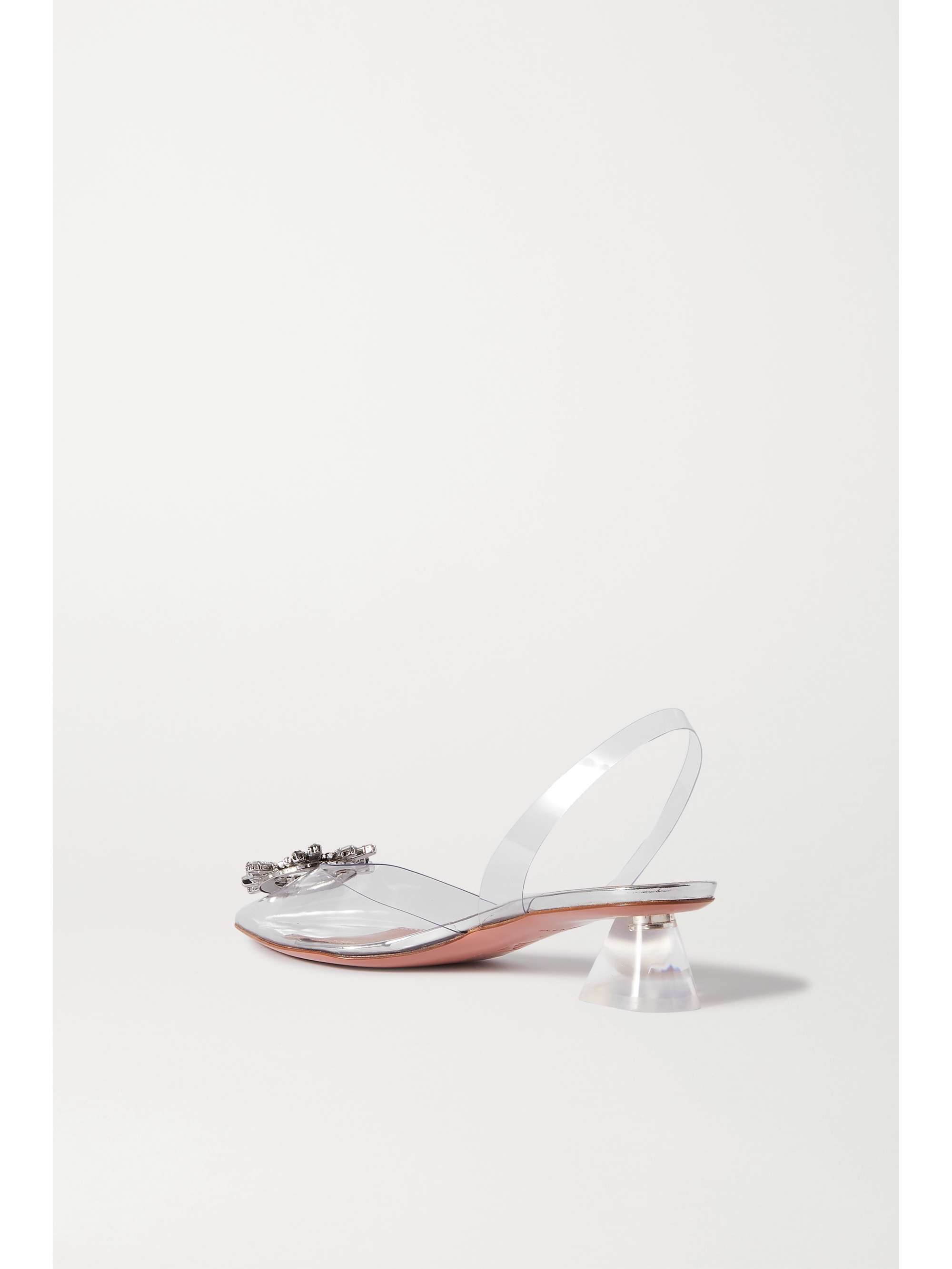 AMINA MUADDI Begum crystal-embellished PVC and leather slingback pumps