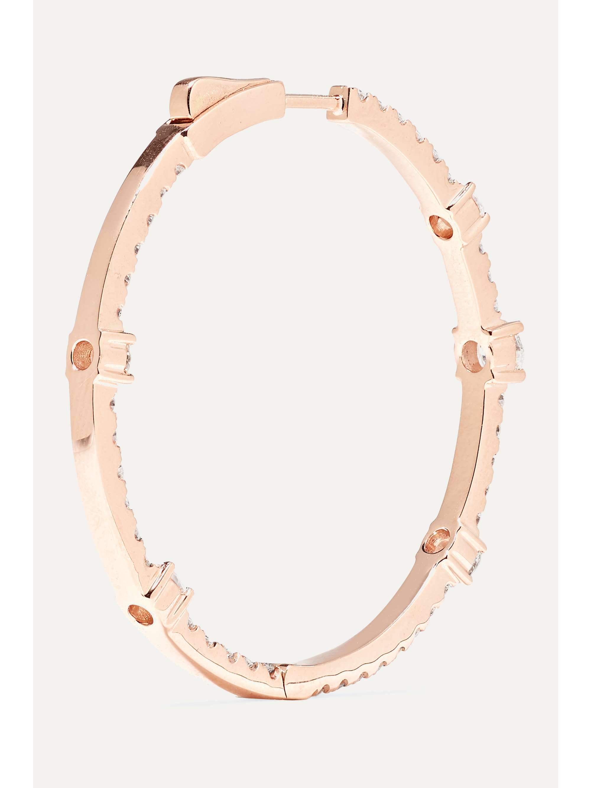 ANITA KO Collins large 18-karat rose gold diamond hoop earrings