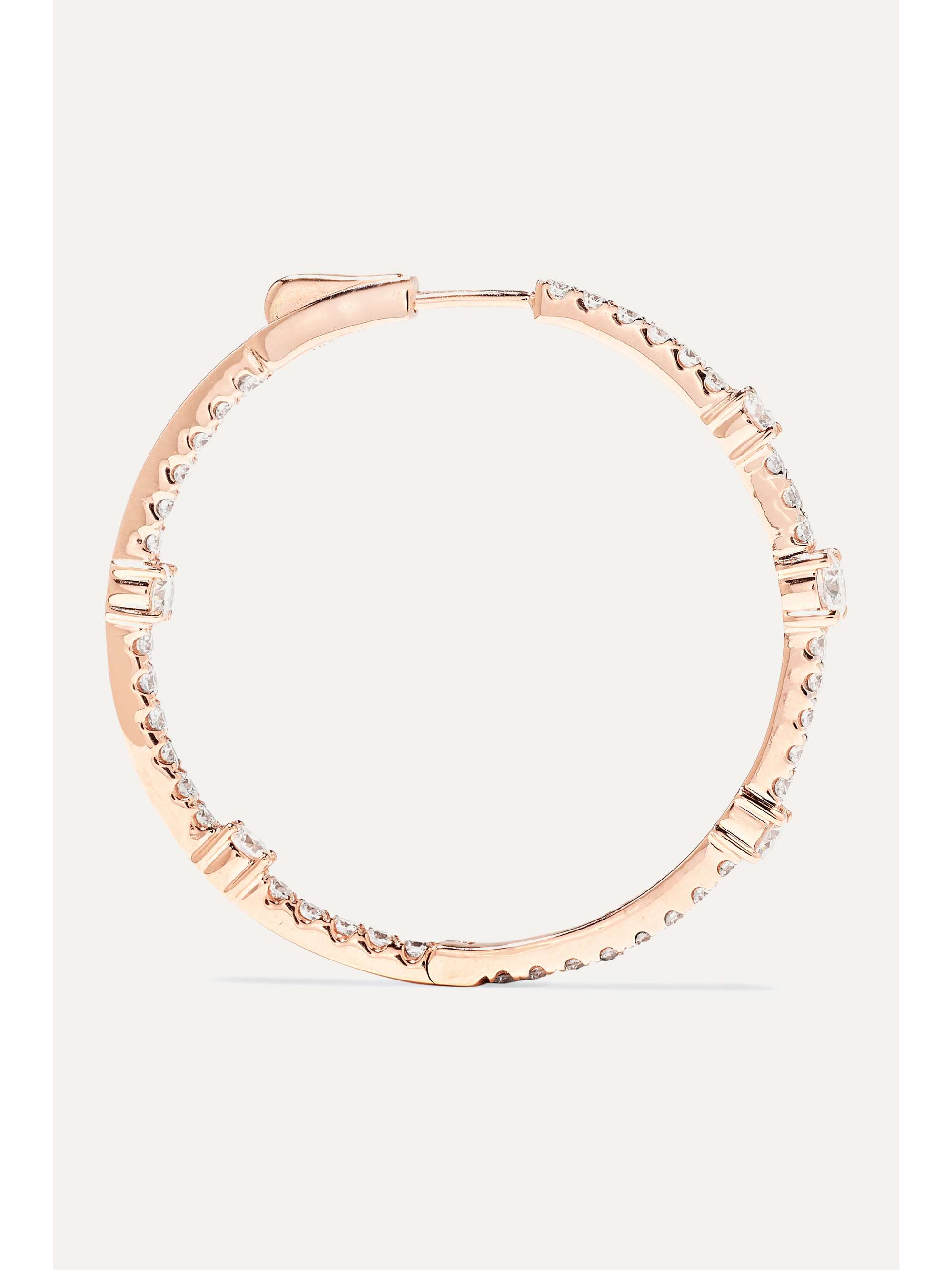 ANITA KO Collins large 18-karat rose gold diamond hoop earrings