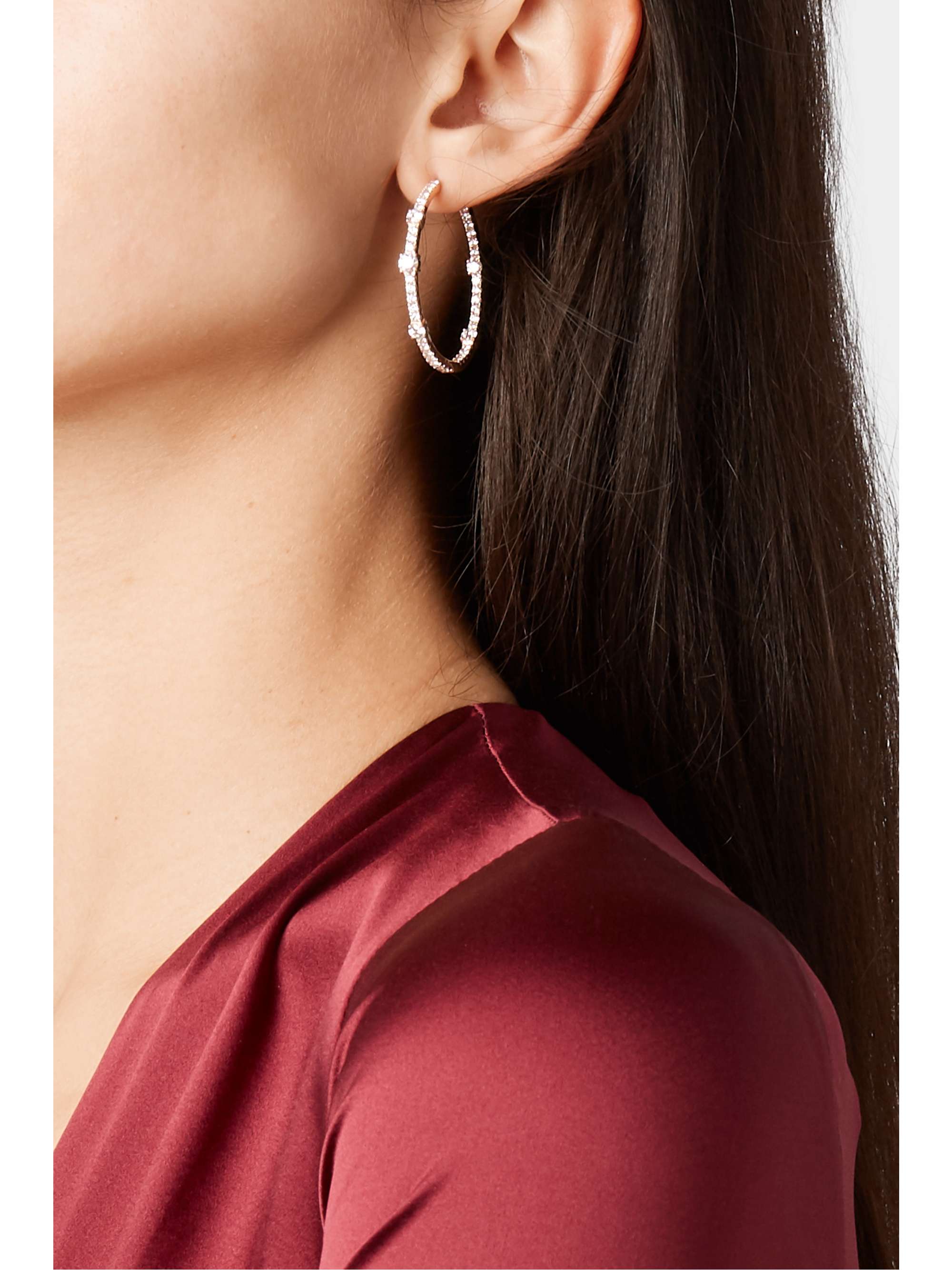 ANITA KO Collins large 18-karat rose gold diamond hoop earrings