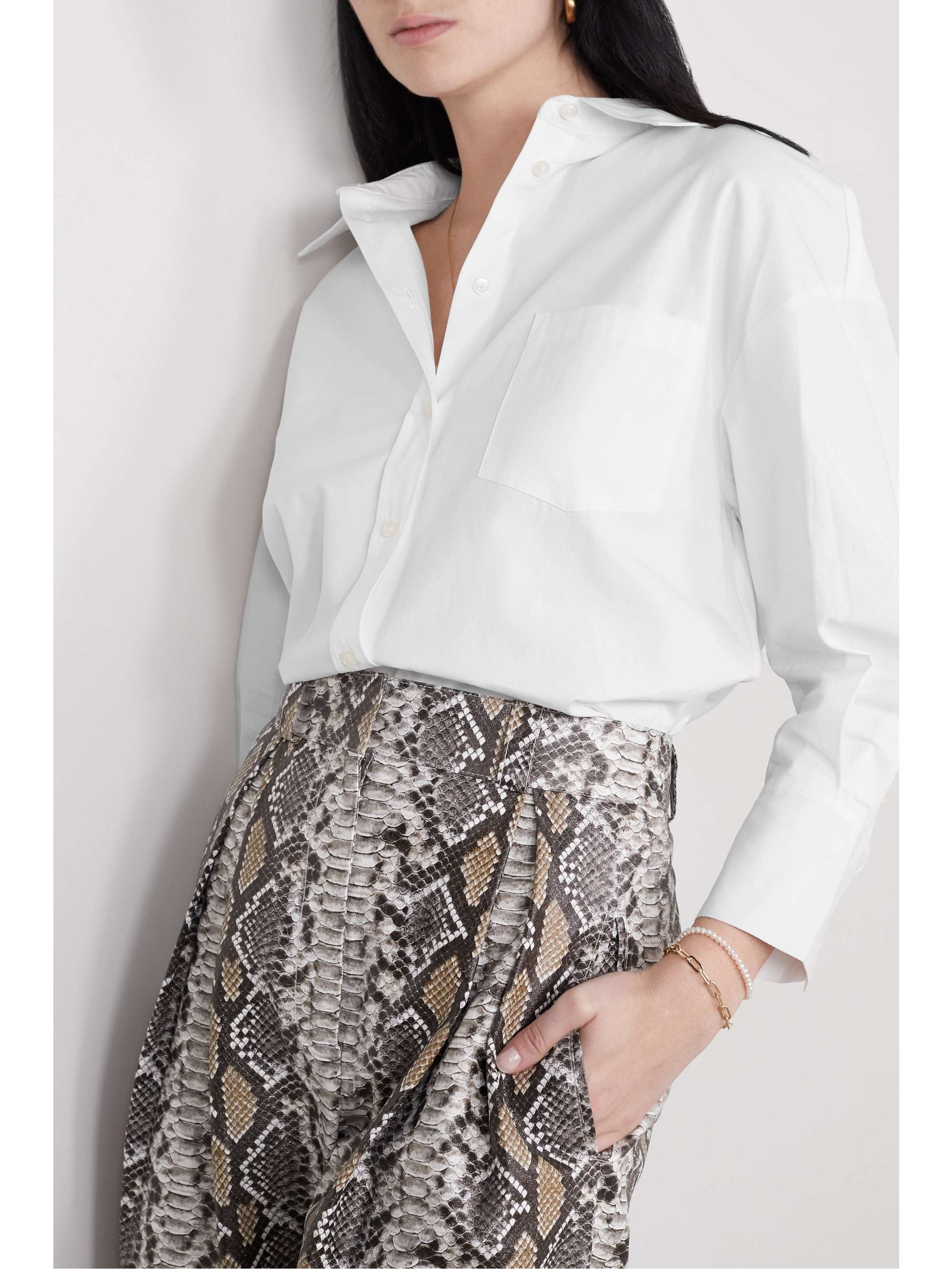 ANINE BING Mika cotton-poplin shirt