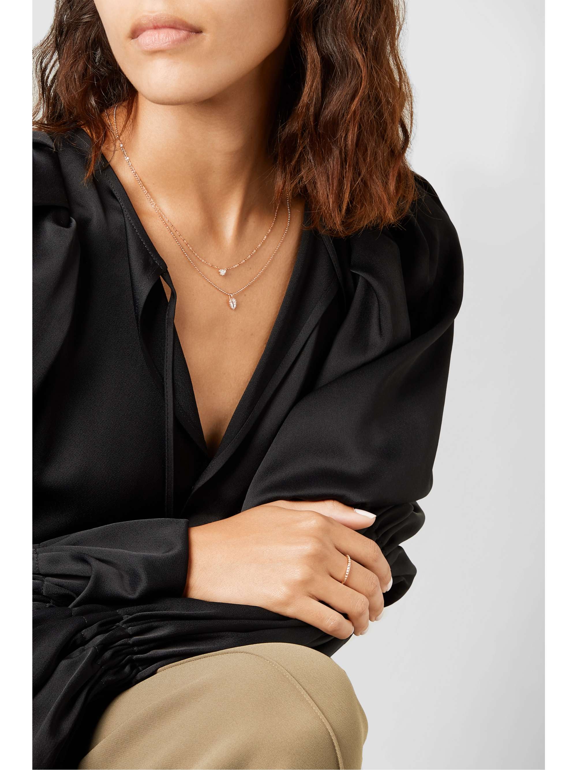 ANITA KO Collier en or rose 18 carats (750/1000) et diamant