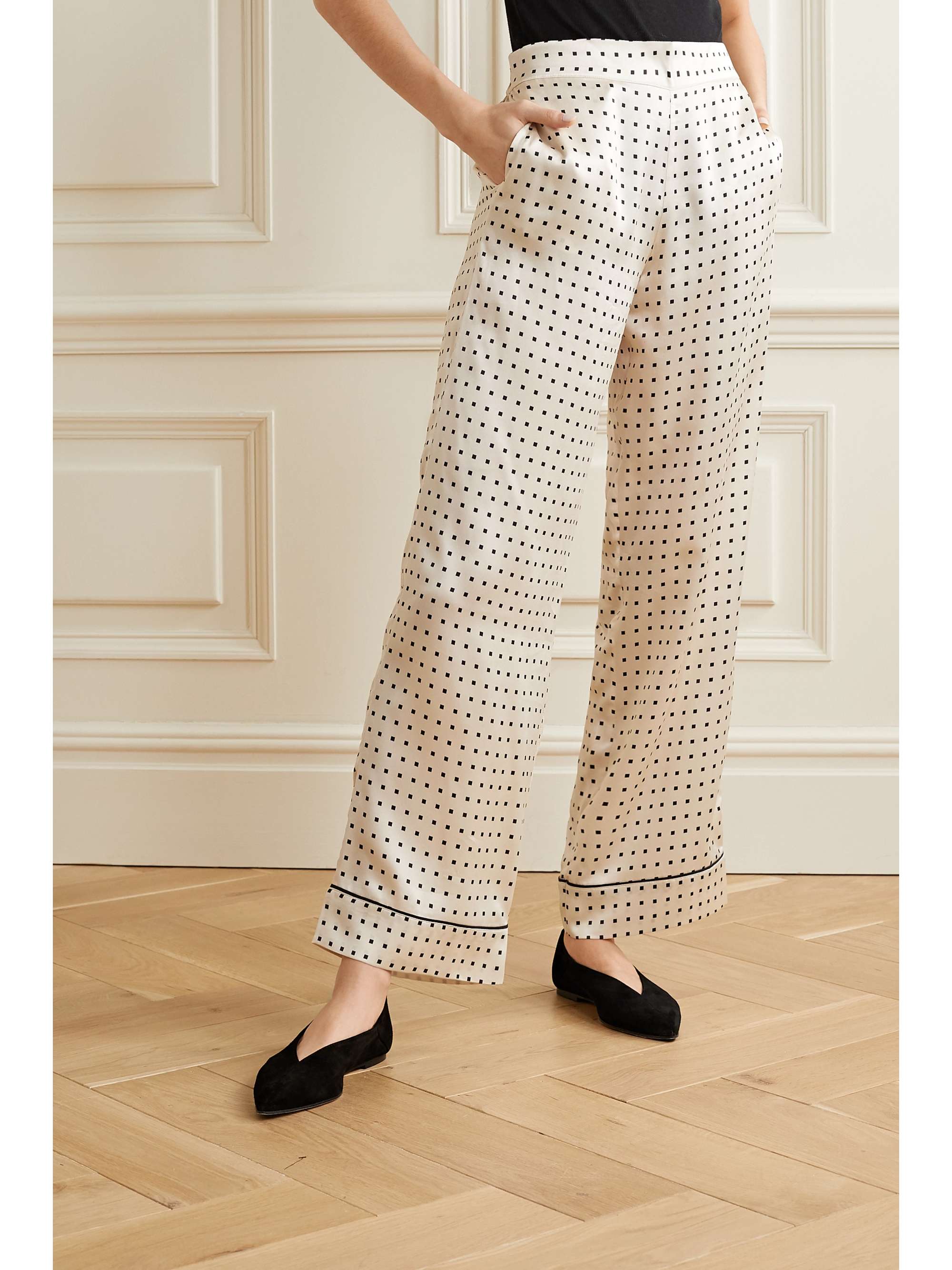 ASCENO + NET SUSTAIN London printed washed-silk pajama pants