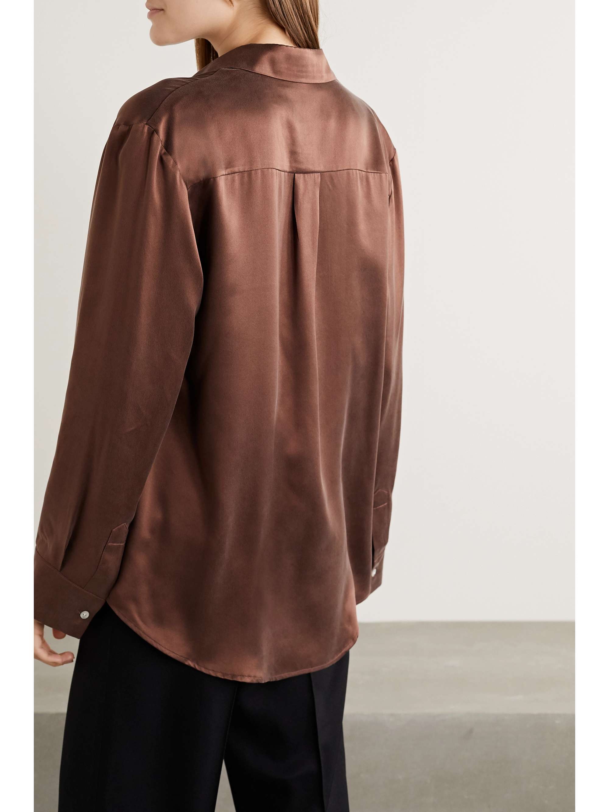 ASCENO + NET SUSTAIN London washed-silk pajama shirt