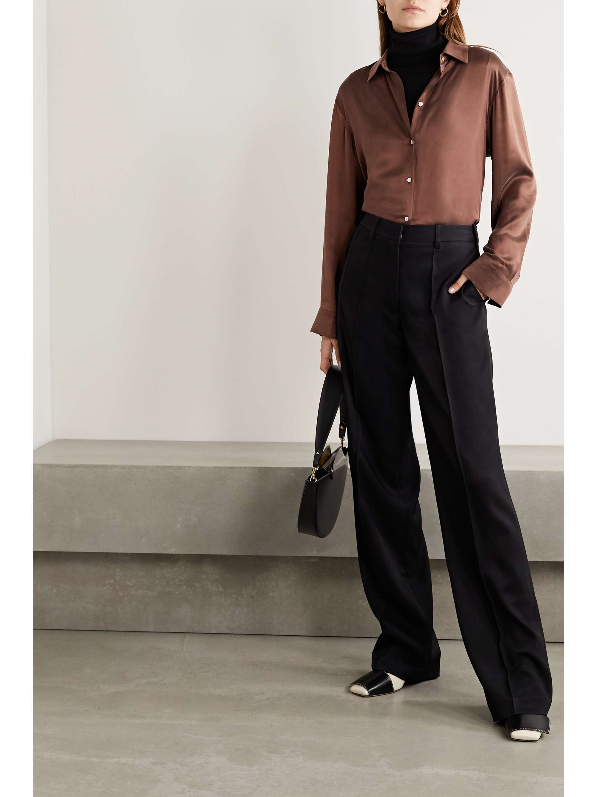 ASCENO + NET SUSTAIN London washed-silk pajama shirt