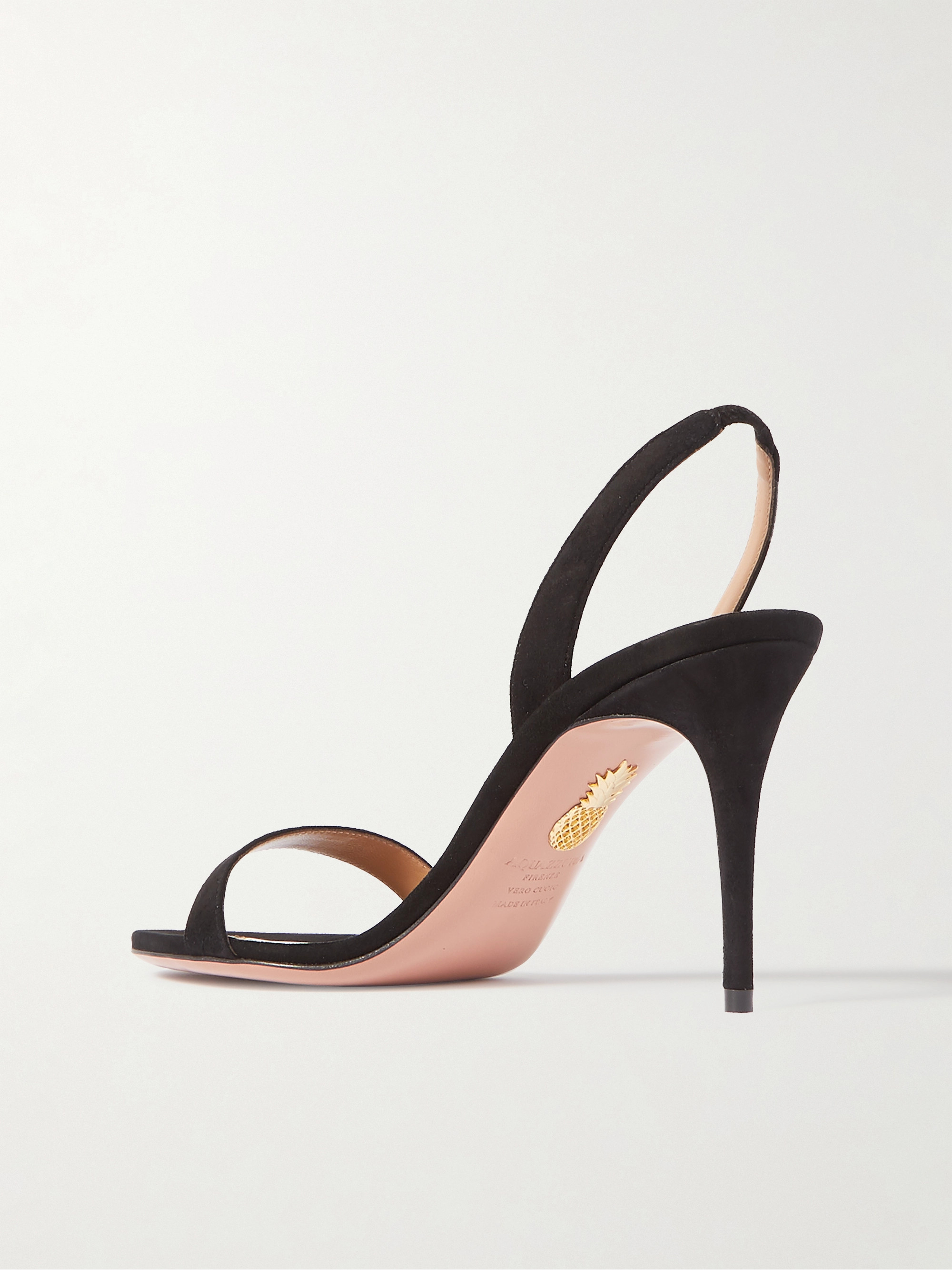 AQUAZZURA So Nude 85 suede slingback sandals